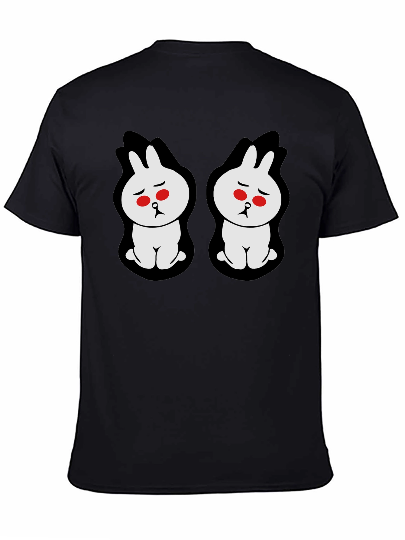 Sad Bunny Graphic Tee - Black Cotton Blend