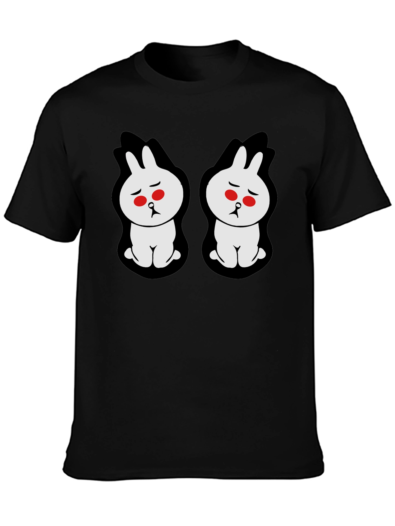 Sad Bunny Graphic Tee - Black Cotton Blend