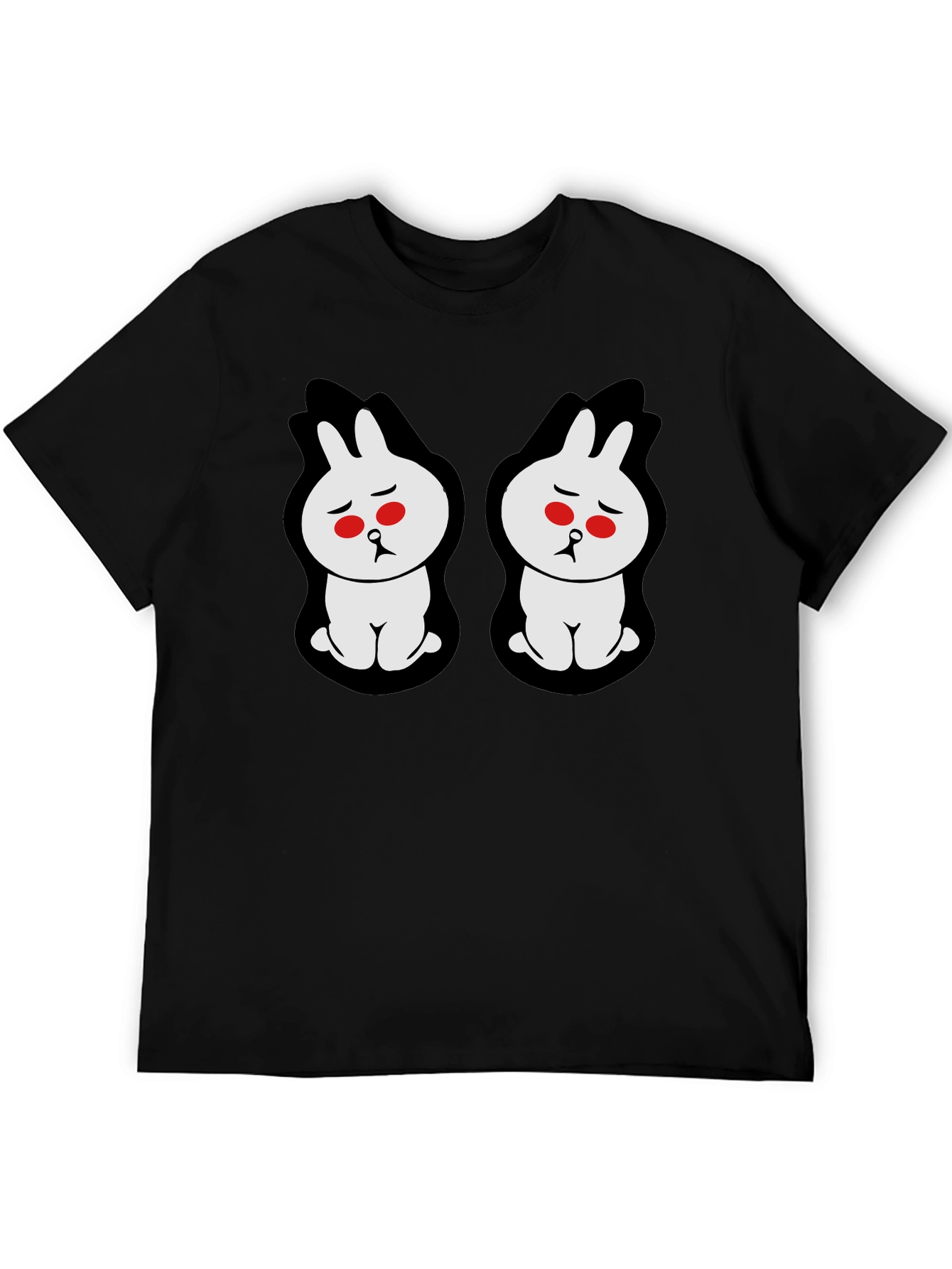 Sad Bunny Graphic Tee - Black Cotton Blend