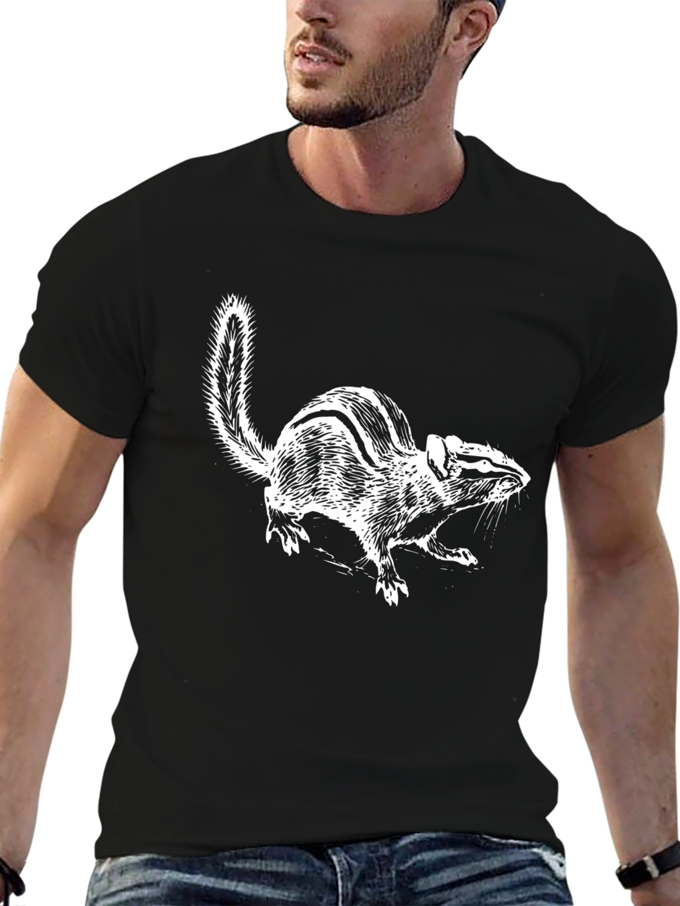 Chipmunk Graphic Tee - Cool Animal Shirt