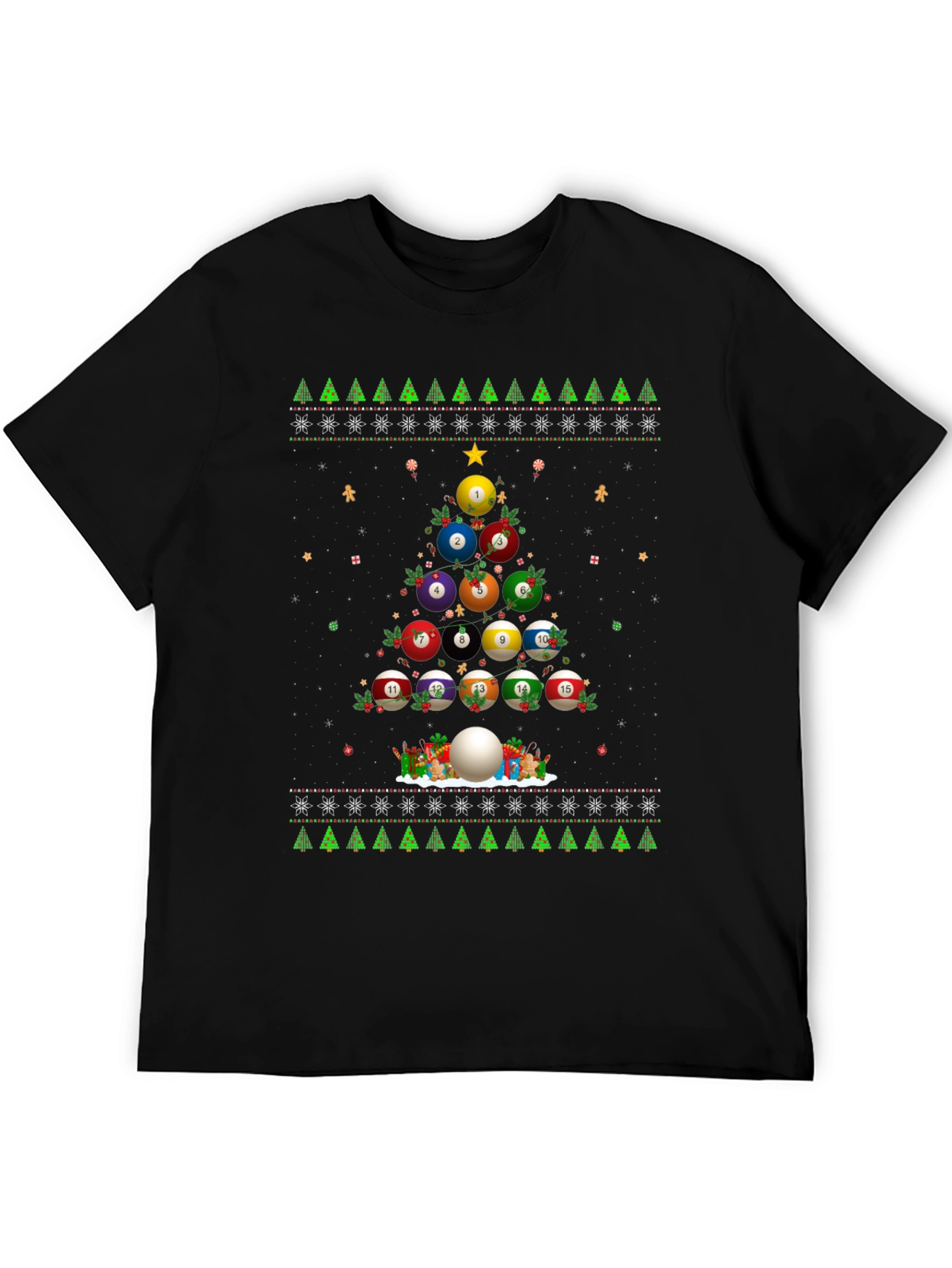 Billiard Ball Christmas Tree Holiday T-Shirt