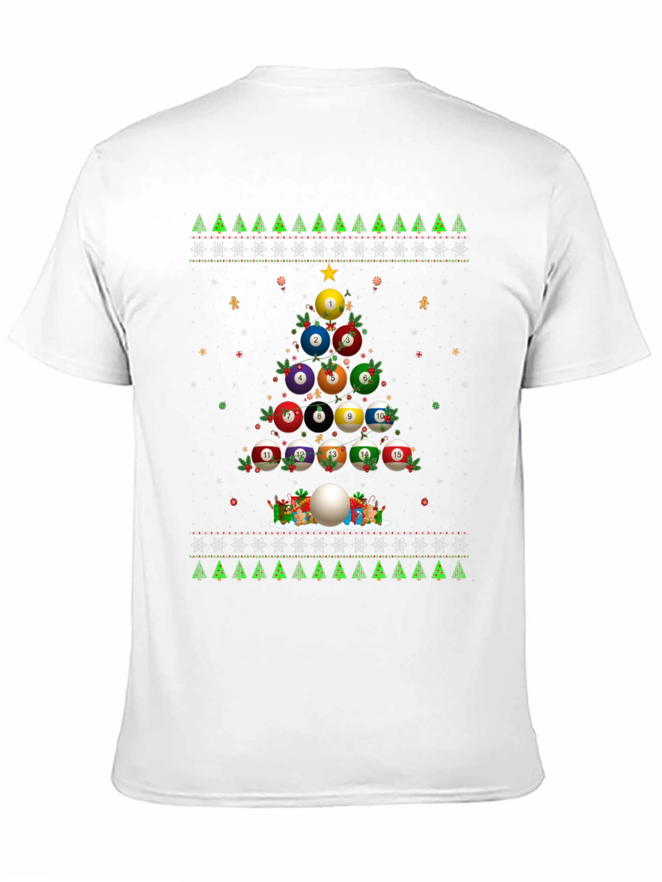 Billiard Ball Christmas Tree Holiday T-Shirt