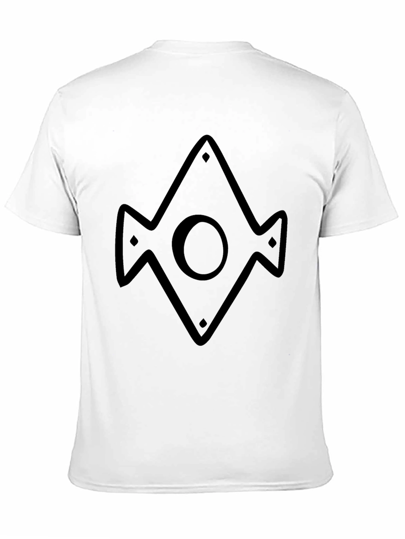 Geometric Diamond Pattern Black T-Shirt