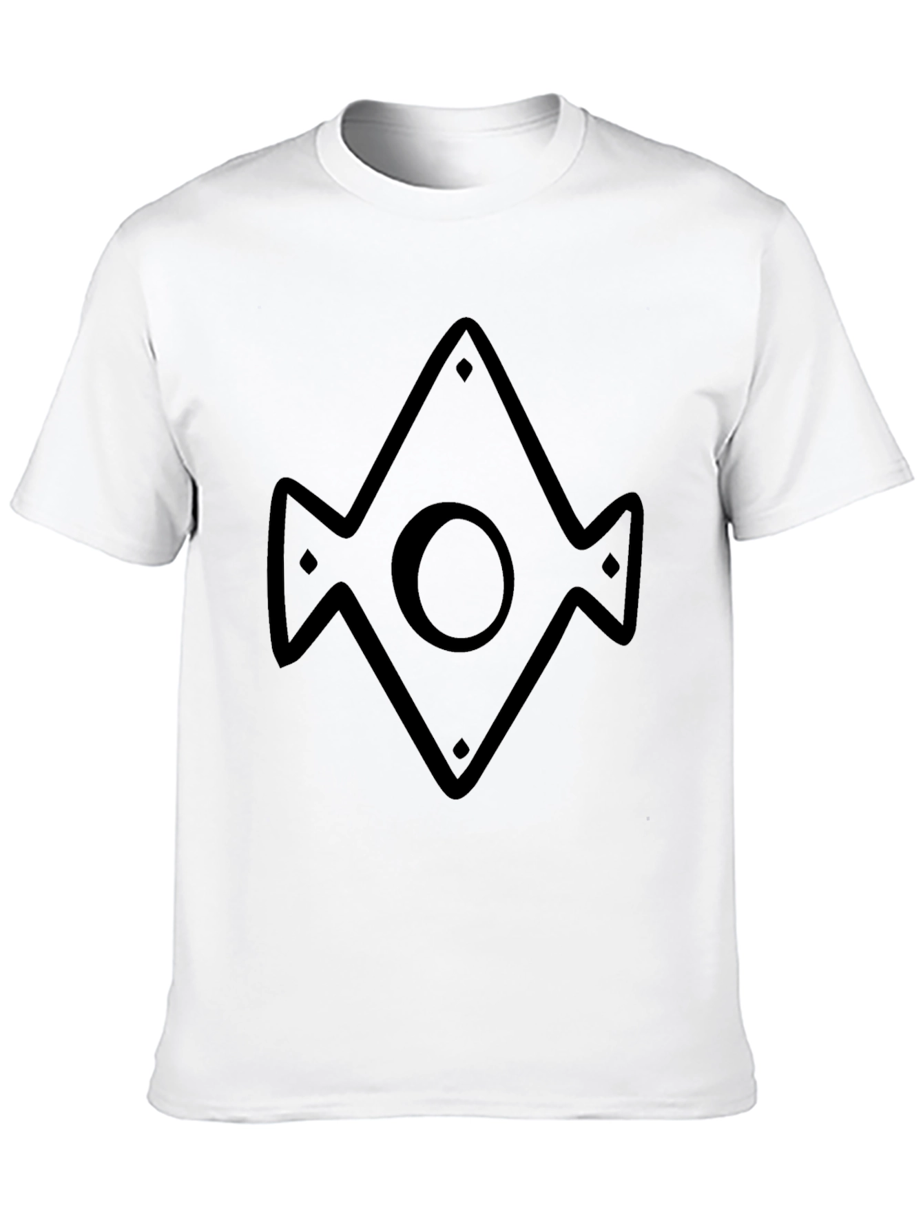 Geometric Diamond Pattern Black T-Shirt