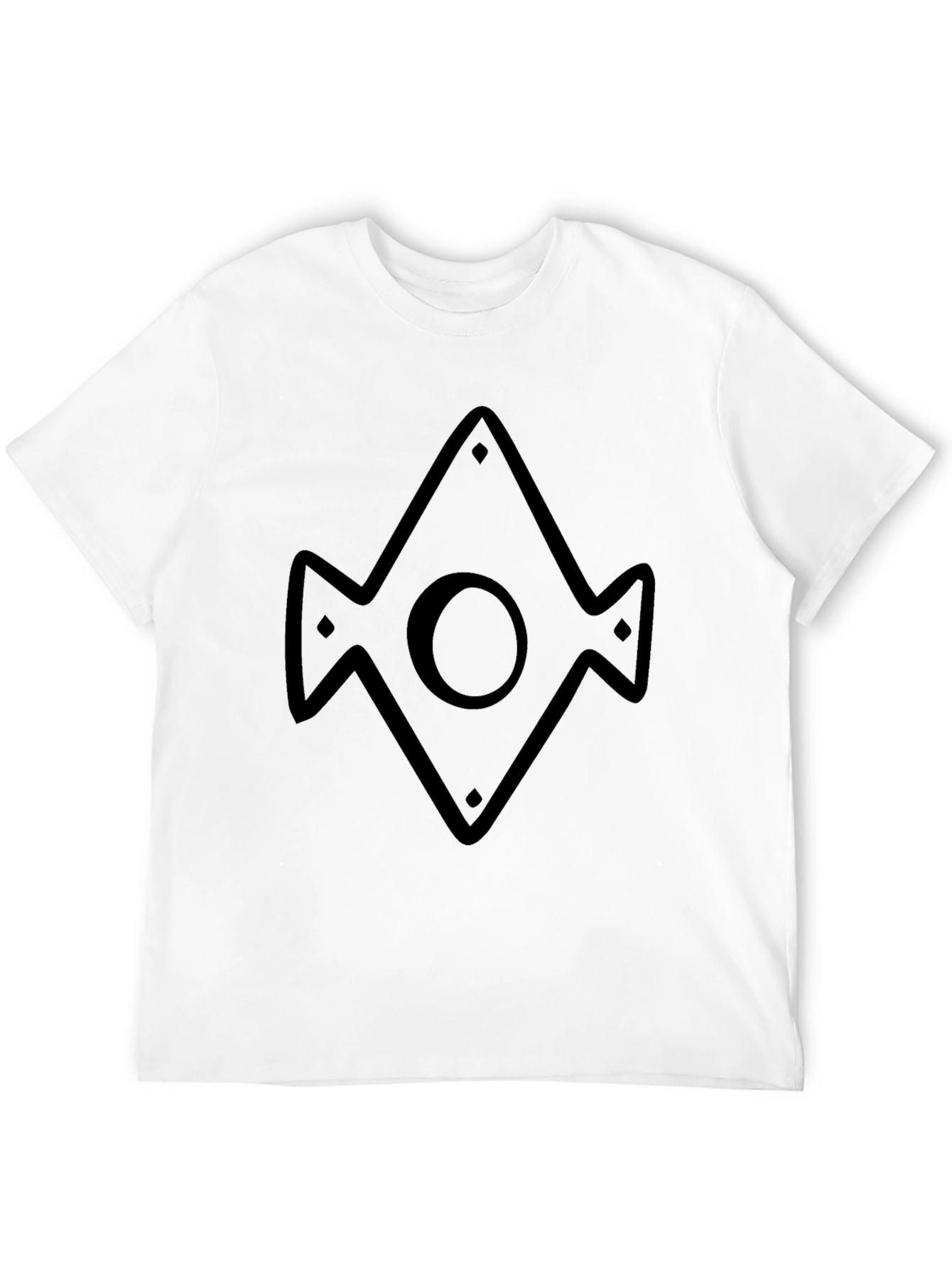 Geometric Diamond Pattern Black T-Shirt