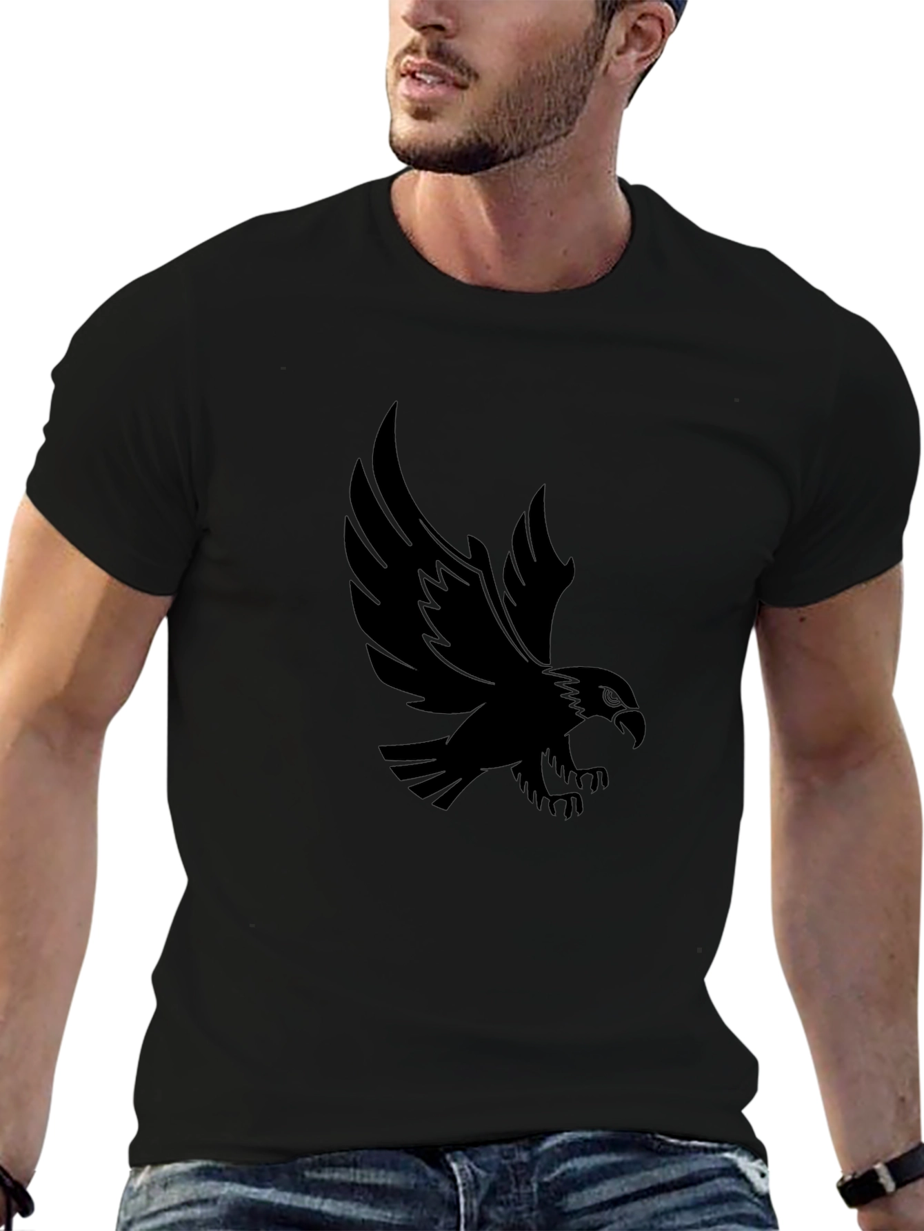 Black Eagle Graphic Tee - Mens Cool Casual Shirt