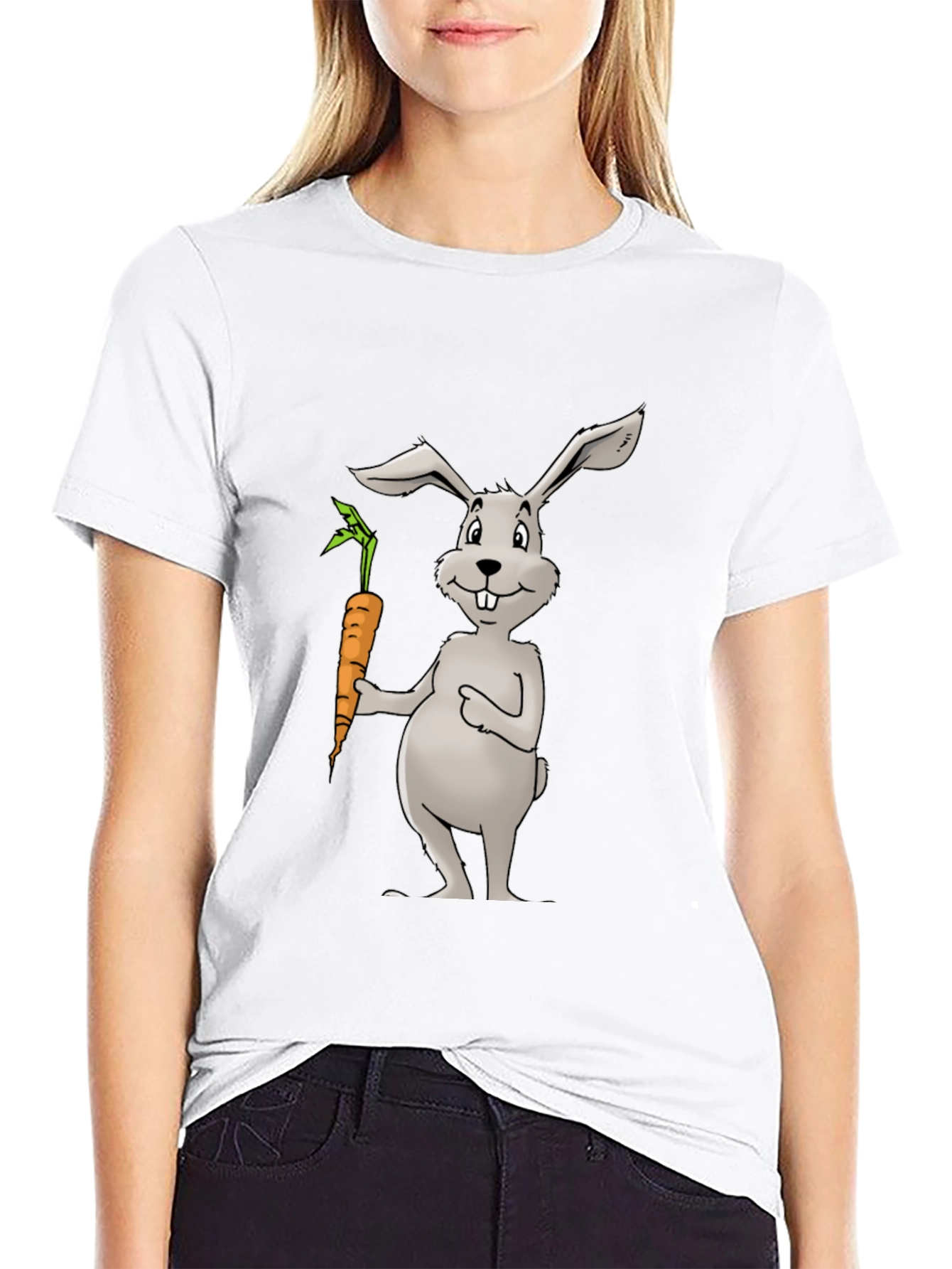 Bunny & Carrot Black T-Shirt - Unisex Graphic Tee