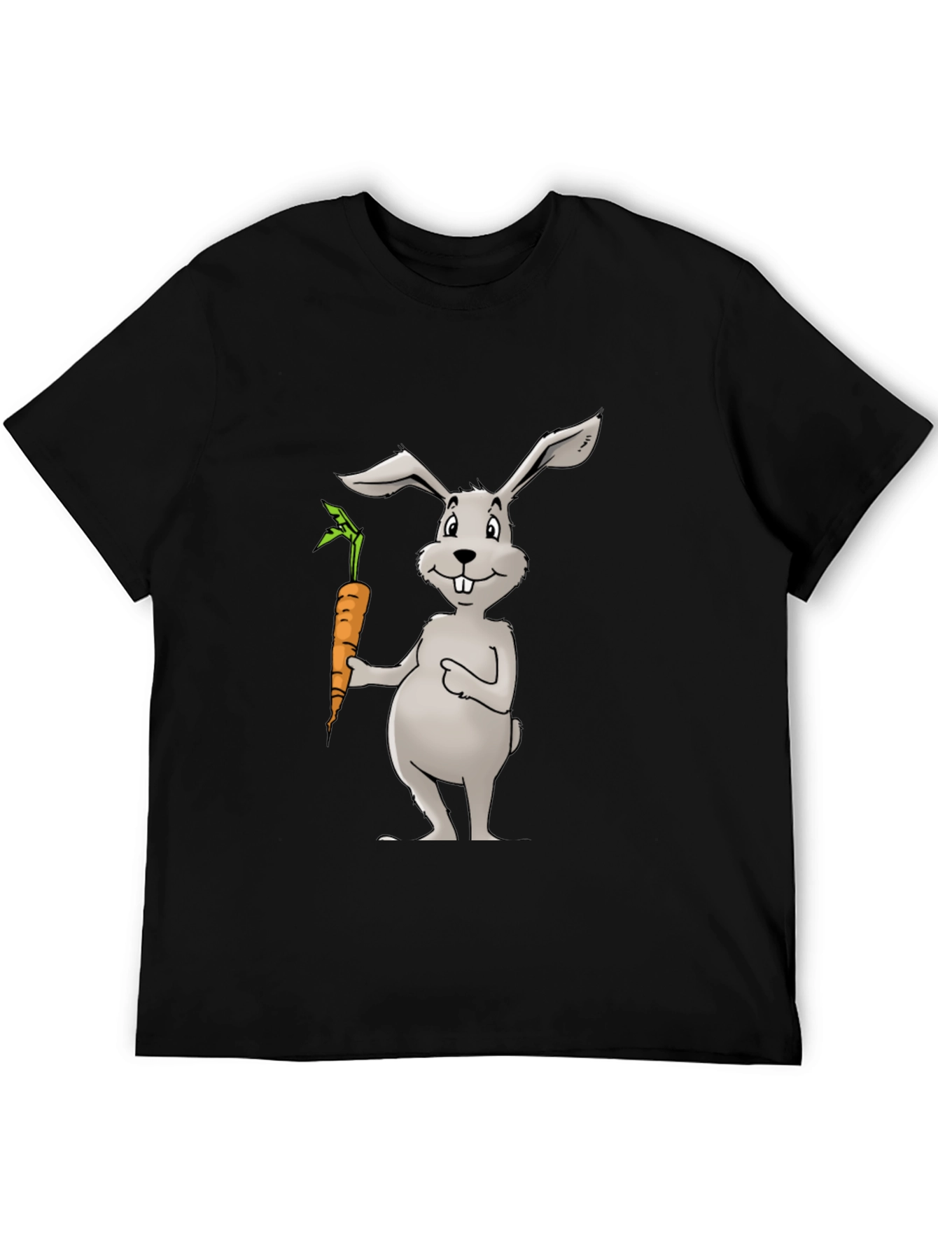 Bunny & Carrot Black T-Shirt - Unisex Graphic Tee