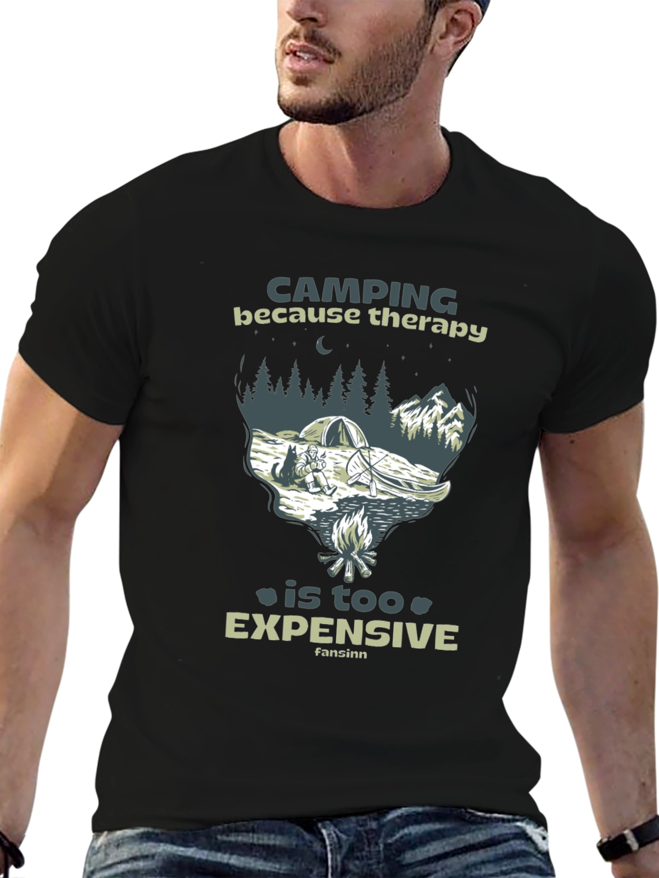 Camping Therapy Graphic T-Shirt