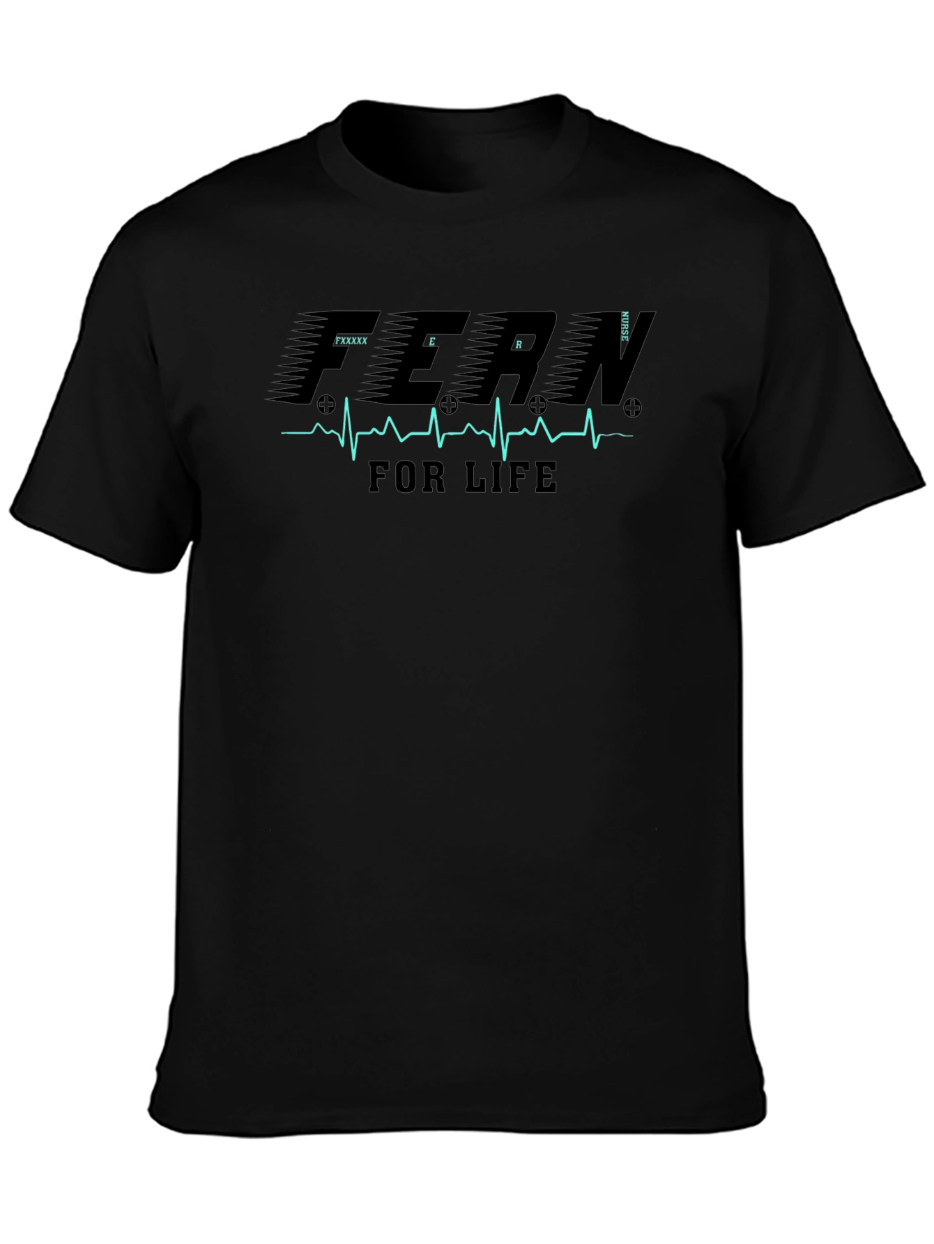 ER Nurse for Life Black T-Shirt