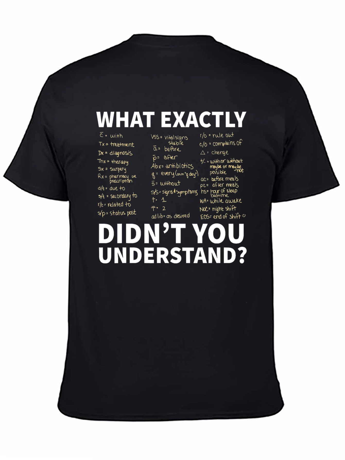 Medical Abbreviation T-Shirt: What Exactly Didnt You Understand?
