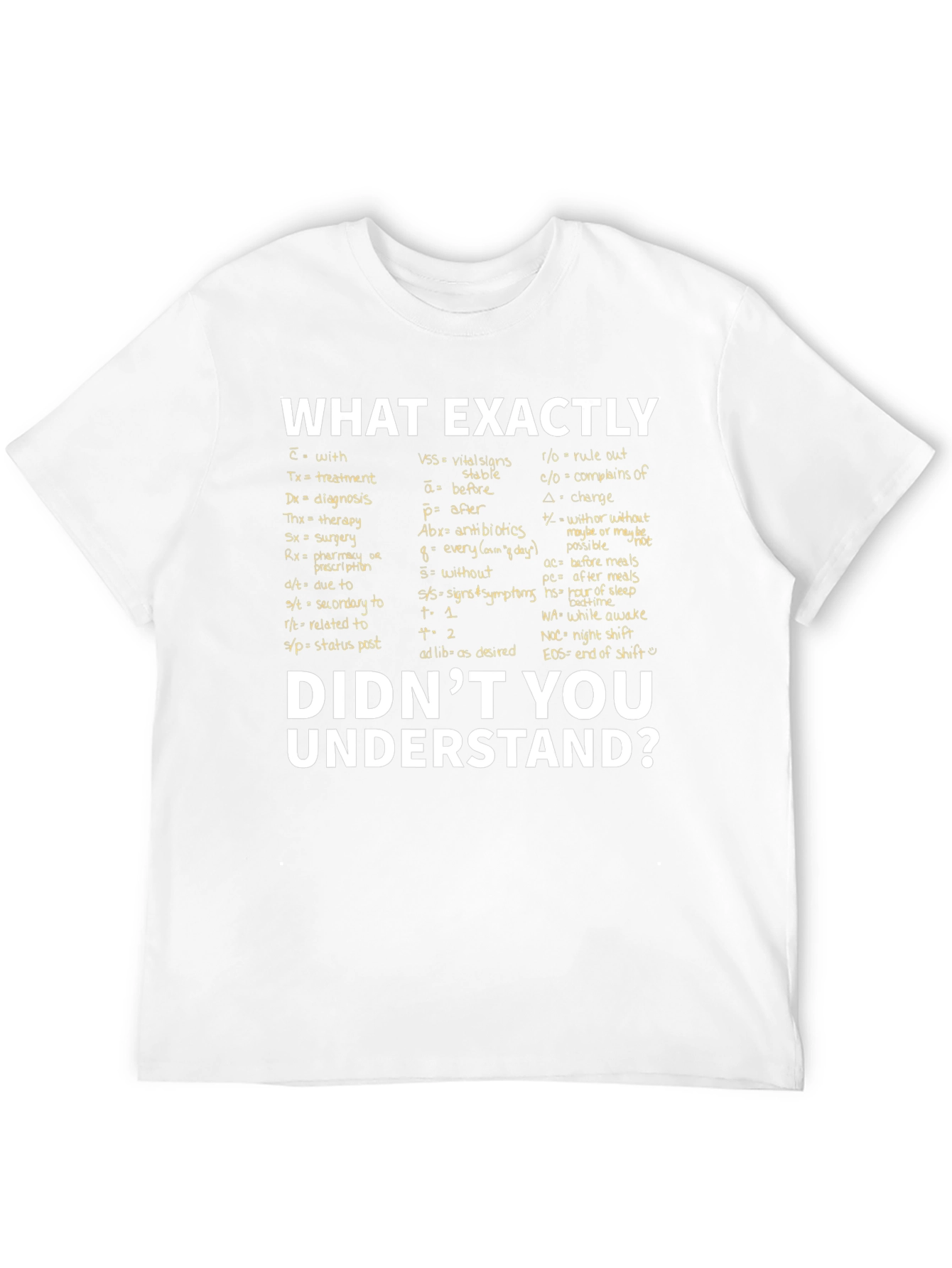 Medical Abbreviation T-Shirt: What Exactly Didnt You Understand?
