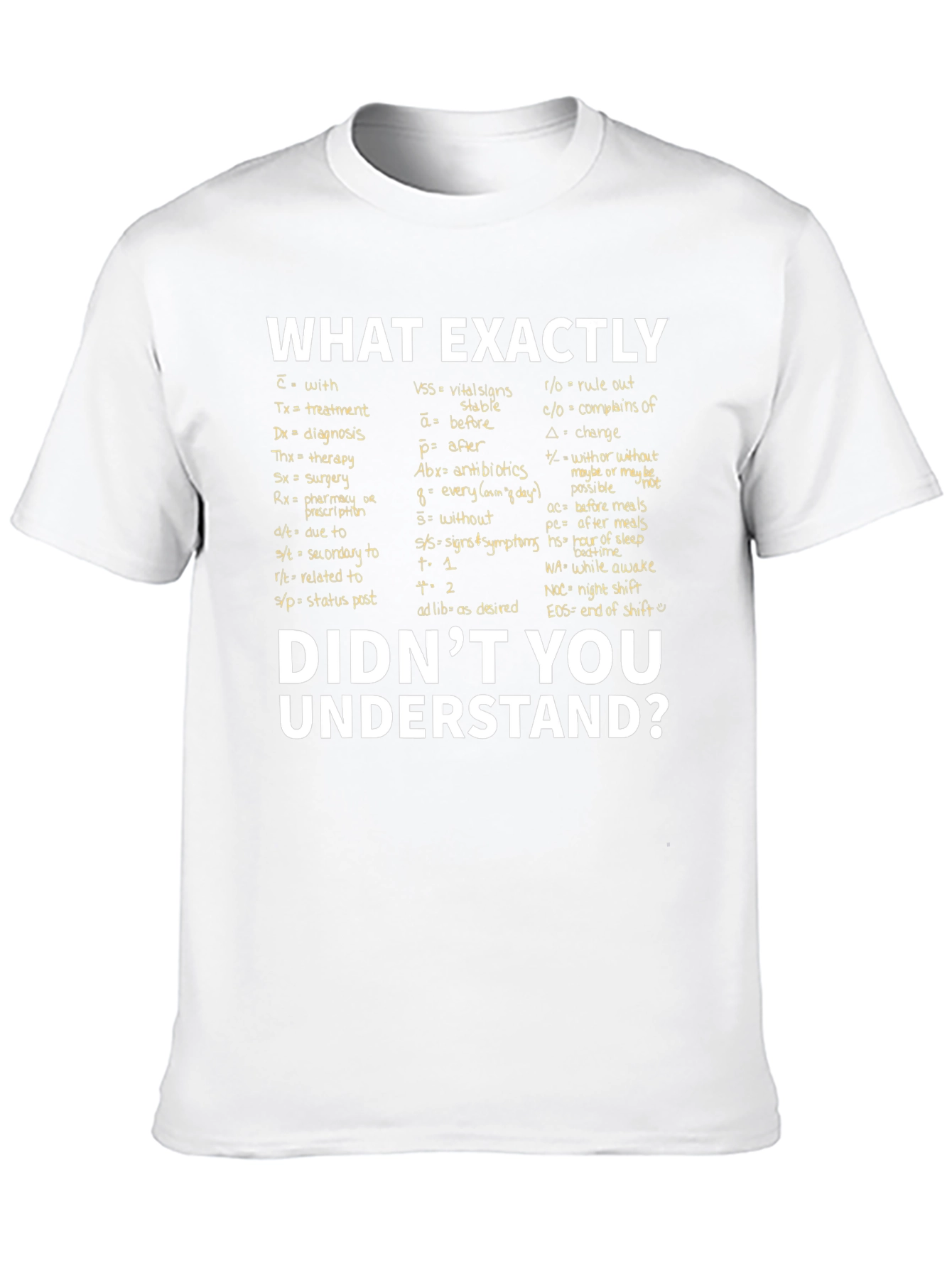 Medical Abbreviation T-Shirt: What Exactly Didnt You Understand?