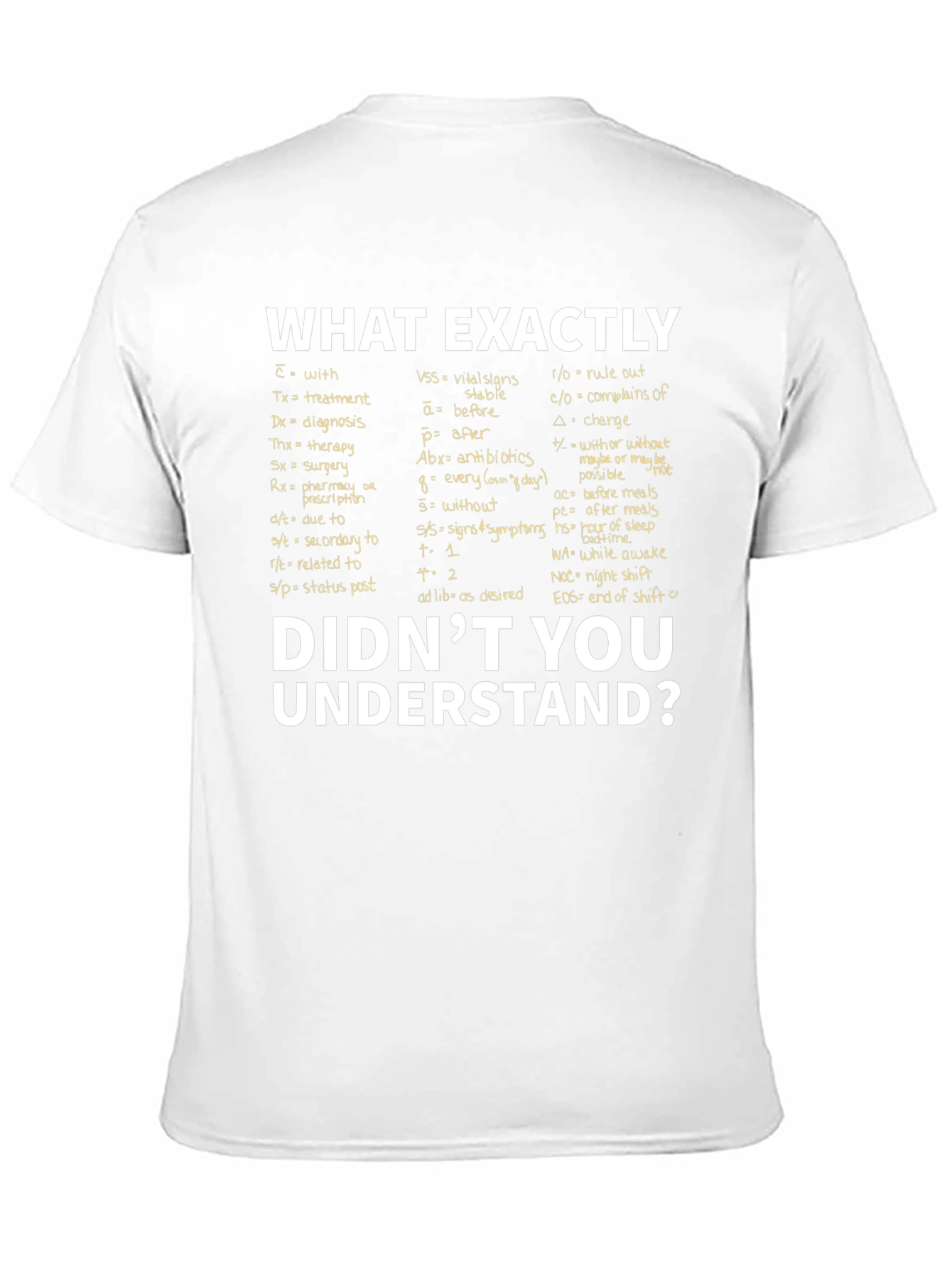 Medical Abbreviation T-Shirt: What Exactly Didnt You Understand?