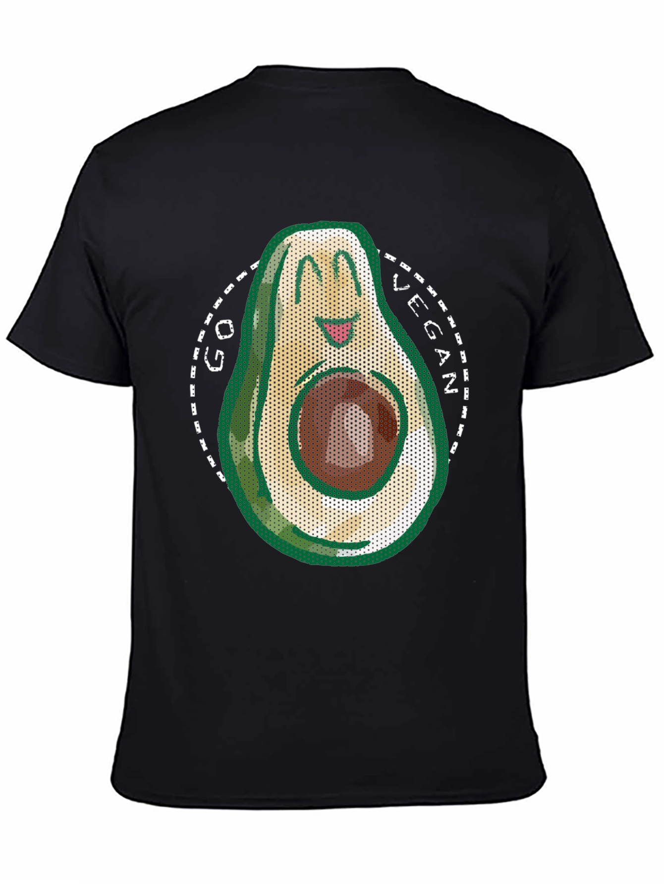 Go Vegan Avocado T-Shirt - Mens Black Tee