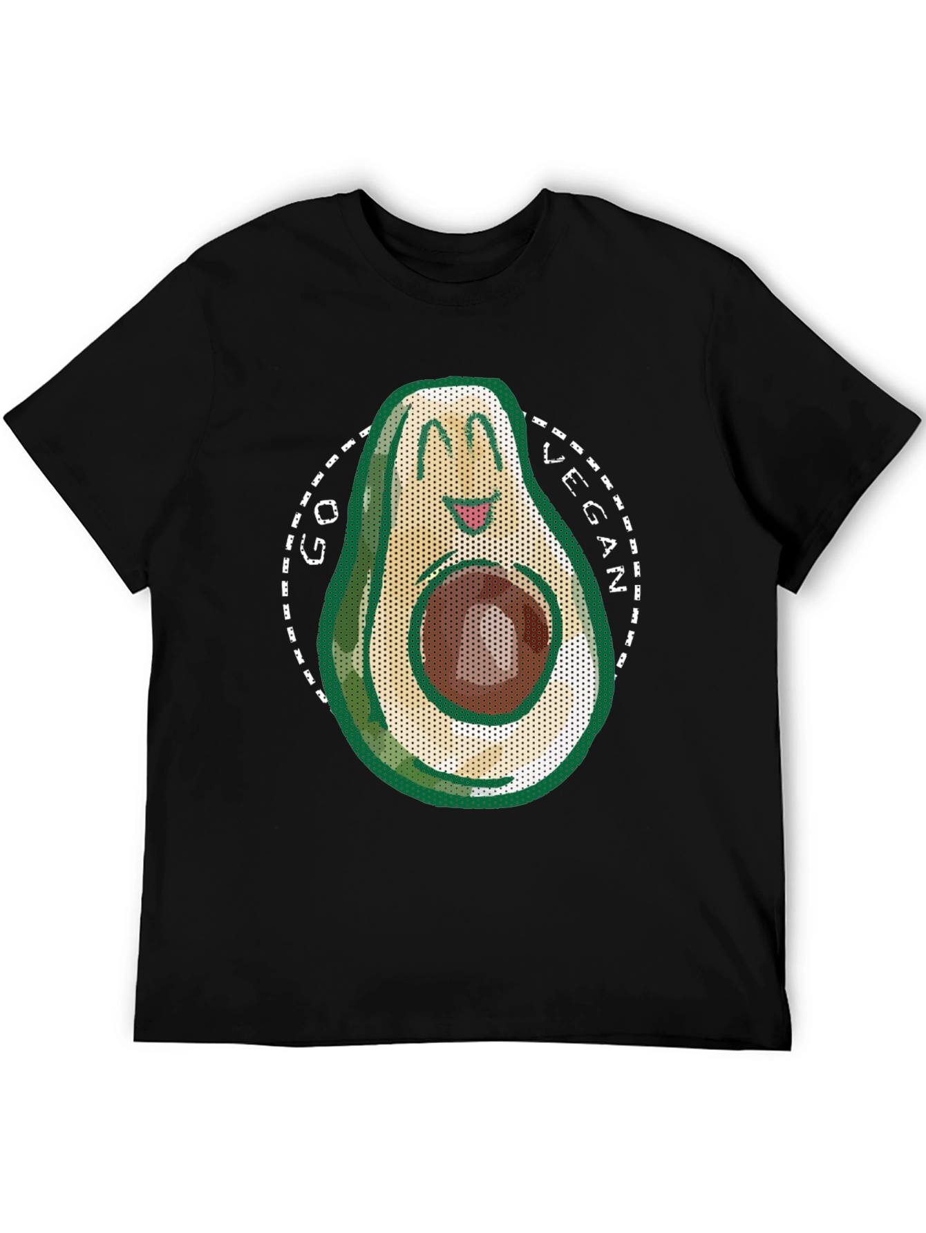Go Vegan Avocado T-Shirt - Mens Black Tee