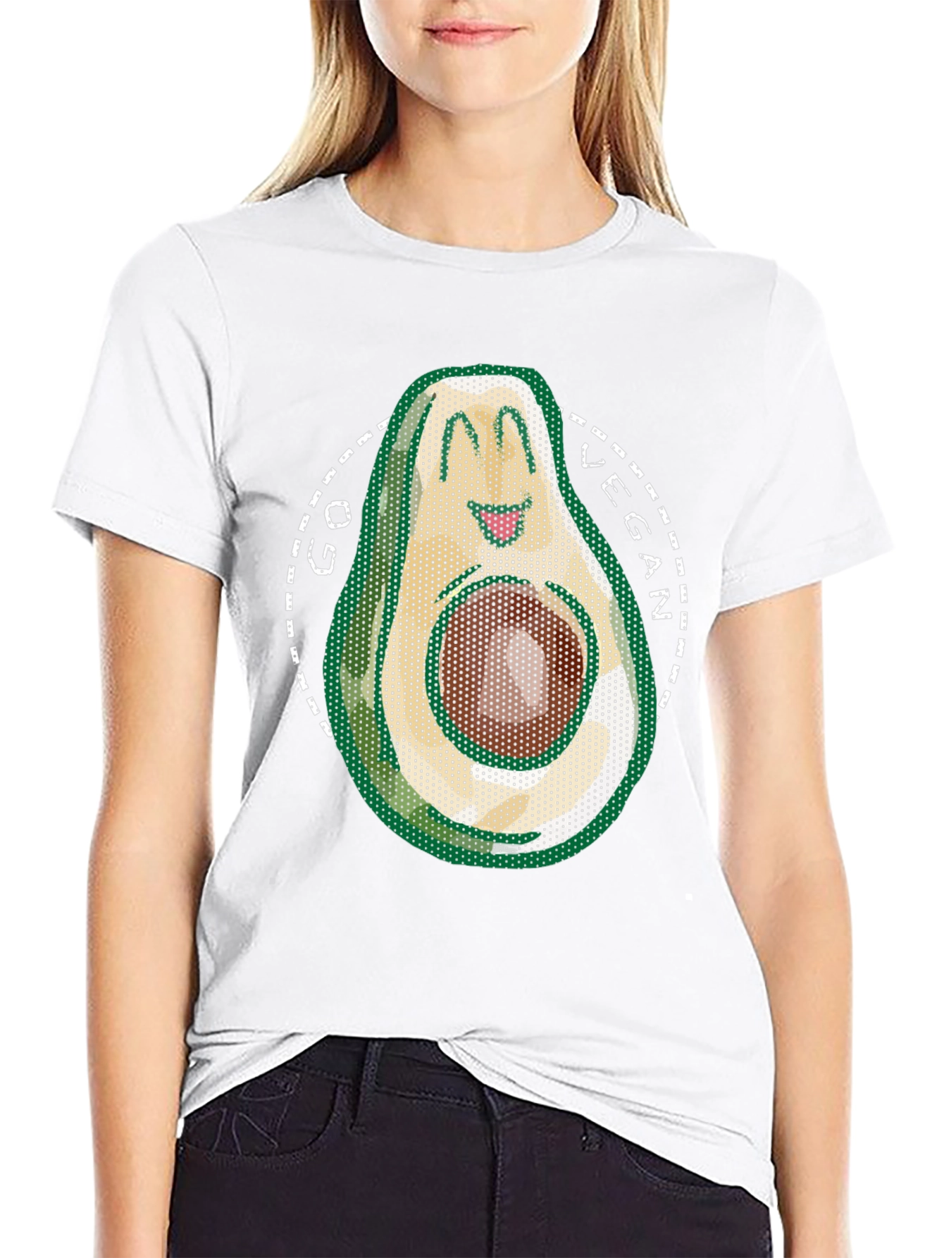 Go Vegan Avocado T-Shirt - Mens Black Tee
