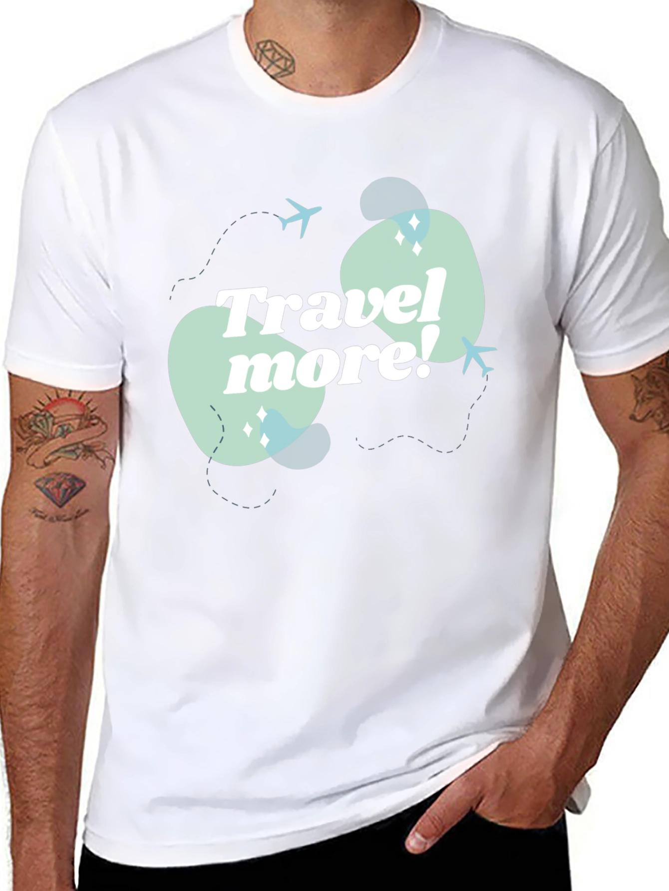 Travel More Graphic Tee - Mens Black T-Shirt