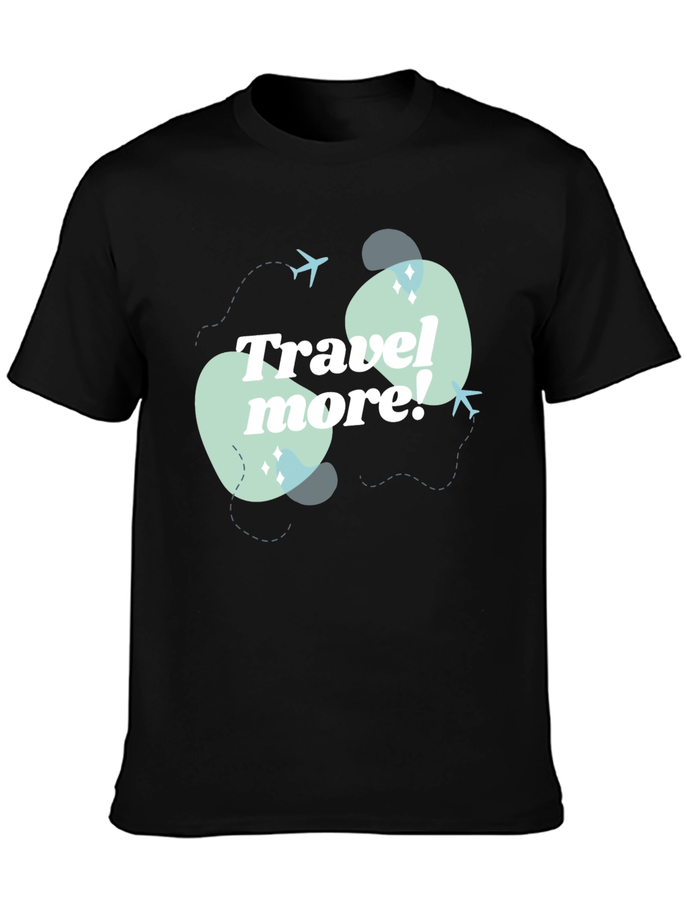 Travel More Graphic Tee - Mens Black T-Shirt