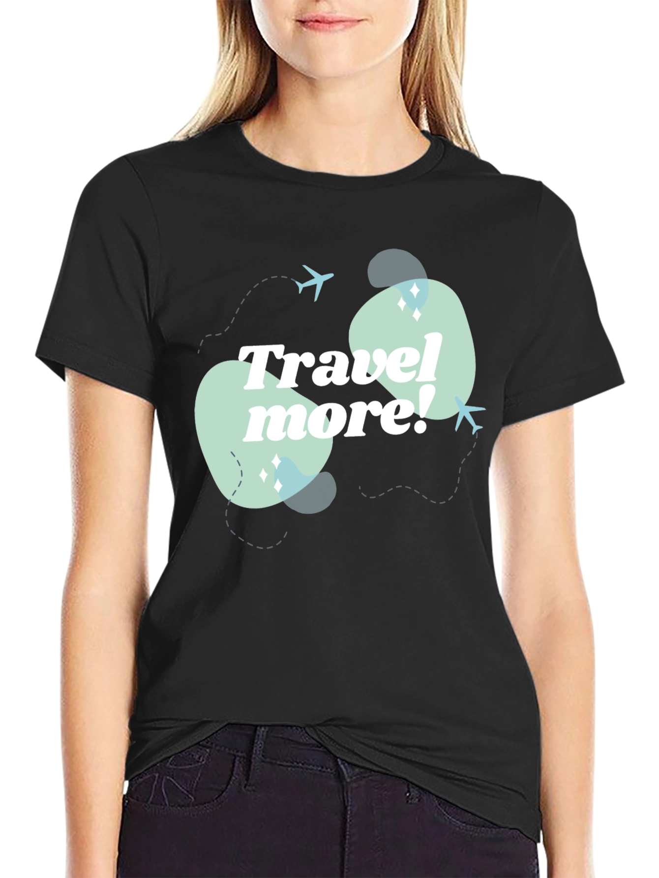 Travel More Graphic Tee - Mens Black T-Shirt