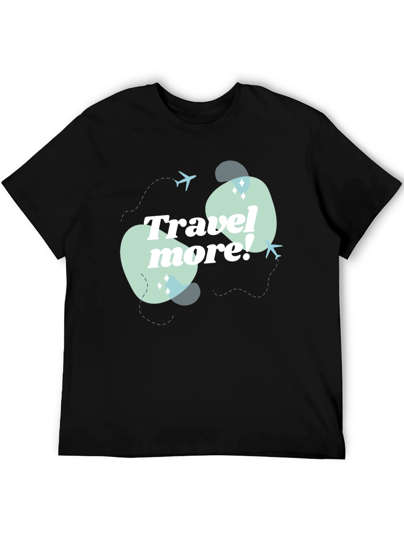 Travel More Graphic Tee - Mens Black T-Shirt