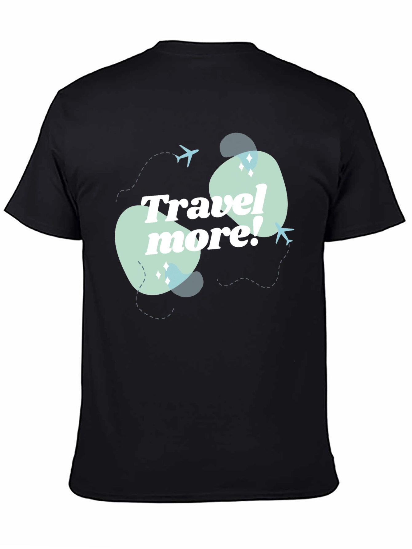 Travel More Graphic Tee - Mens Black T-Shirt