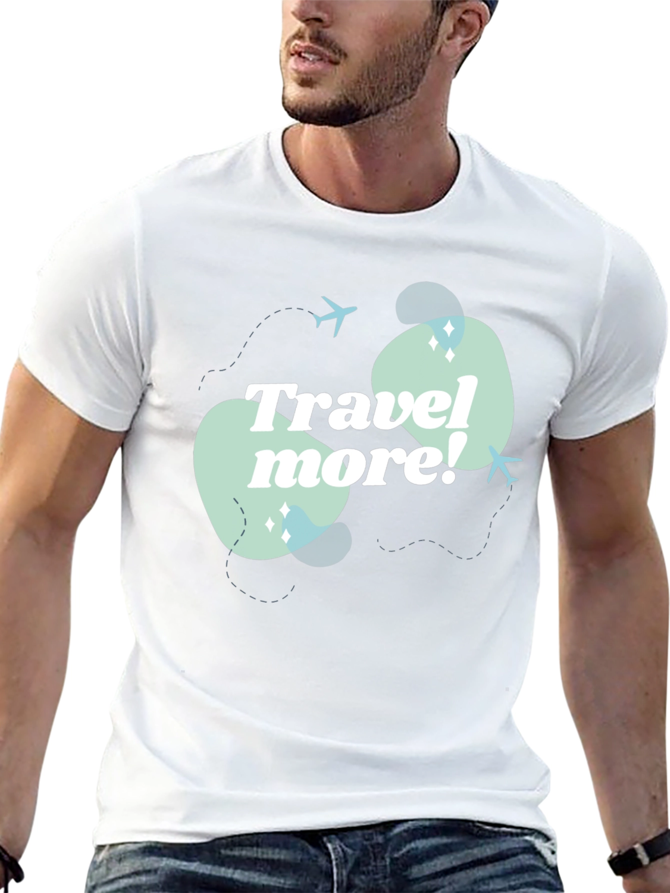Travel More Graphic Tee - Mens Black T-Shirt