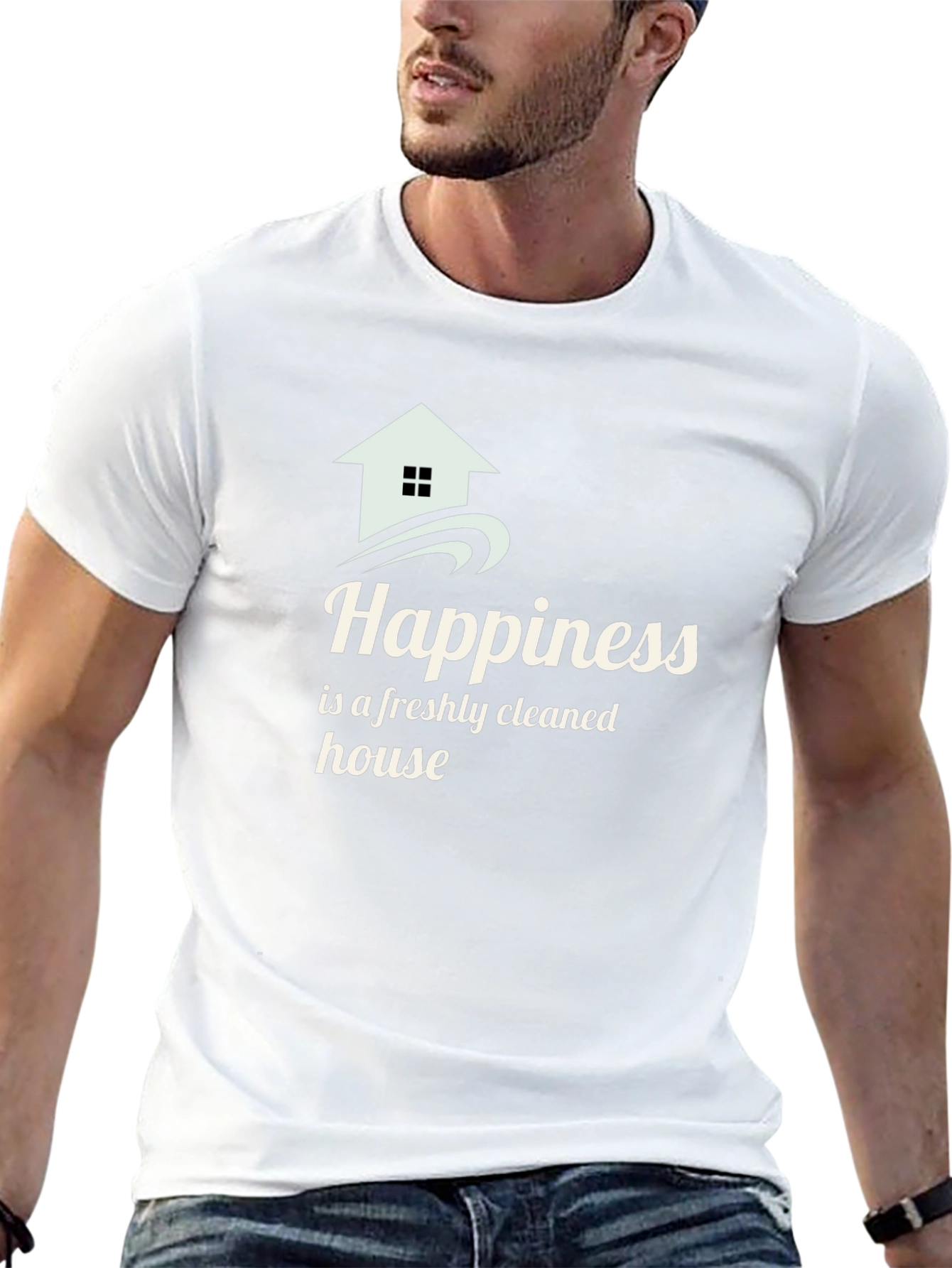 Happiness Freshly Cleaned House Black T-Shirt