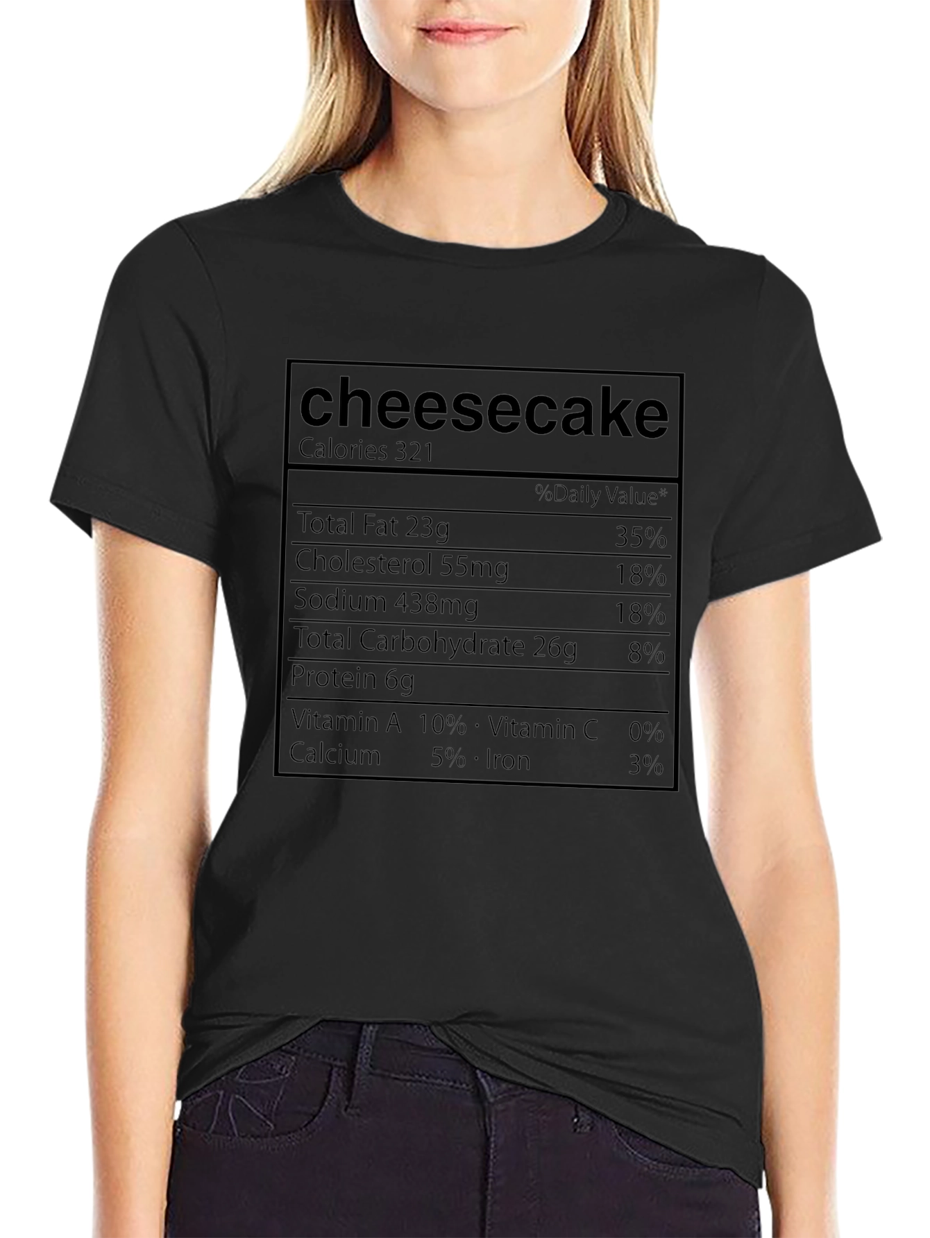 Cheesecake Nutrition Facts Graphic T-Shirt