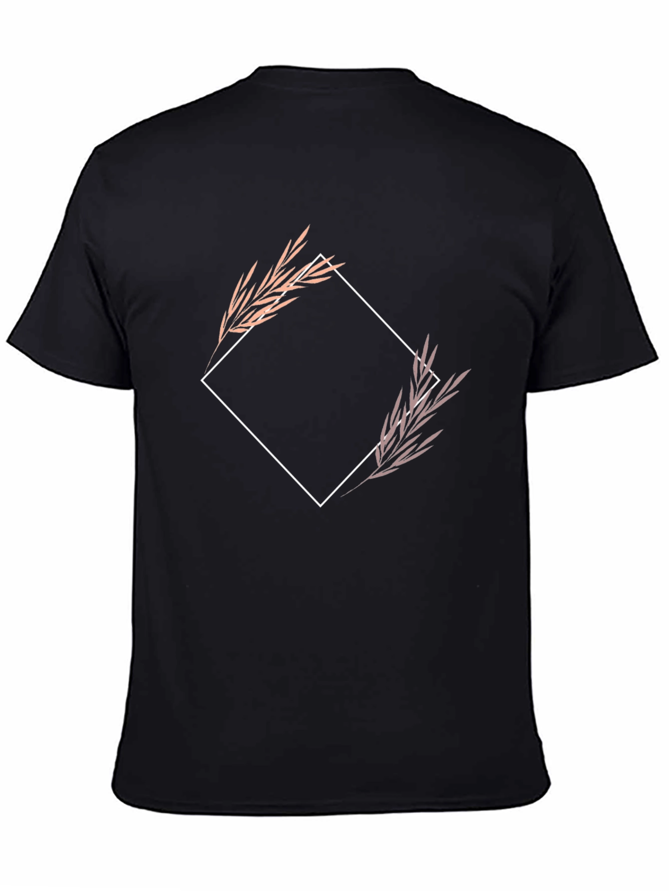 Modern Botanical Graphic Tee - Black