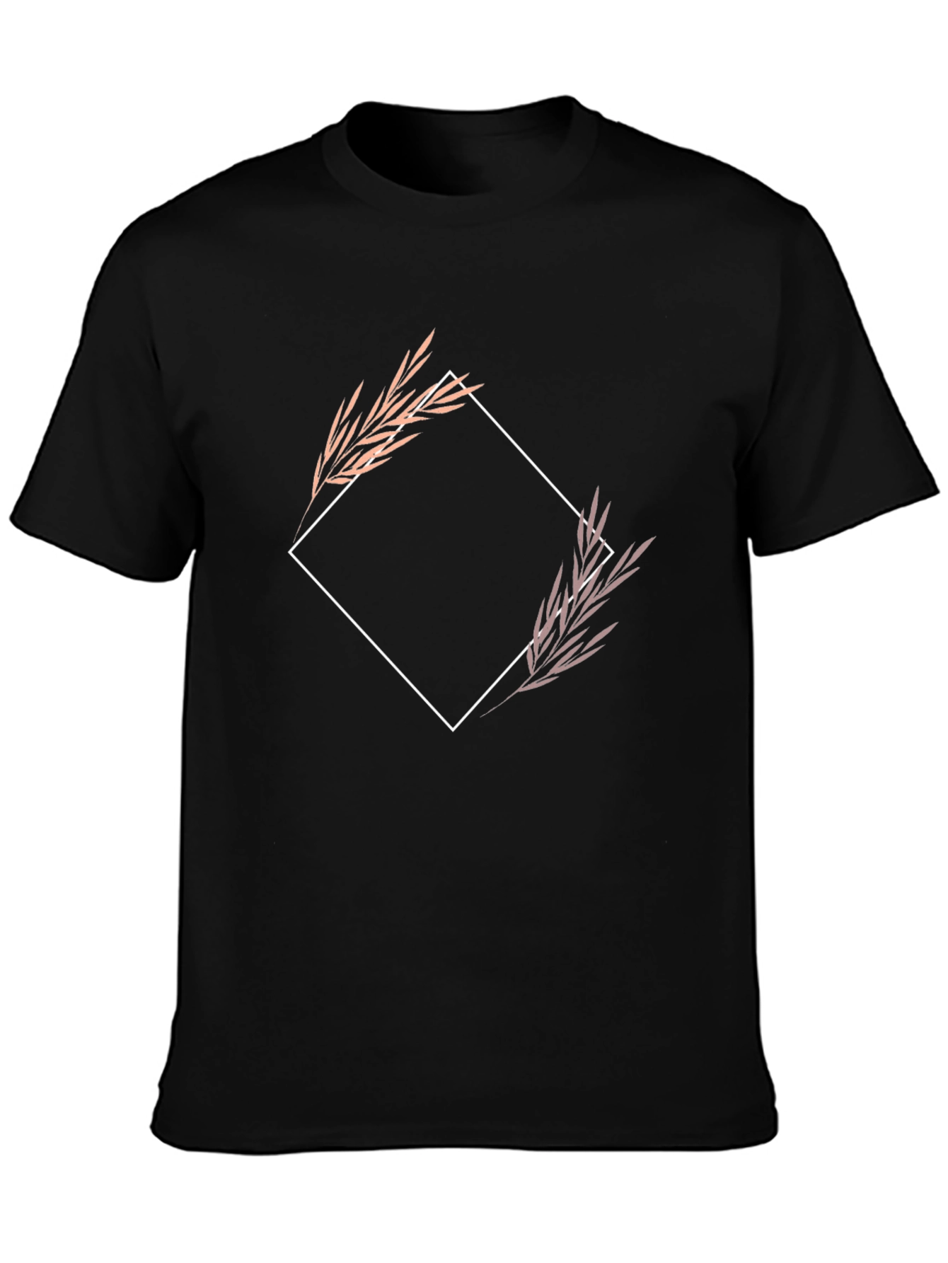 Modern Botanical Graphic Tee - Black