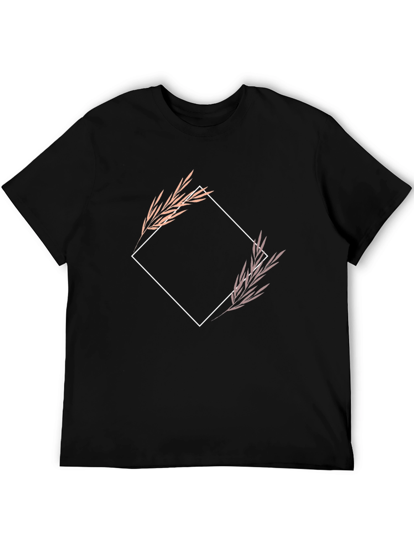 Modern Botanical Graphic Tee - Black