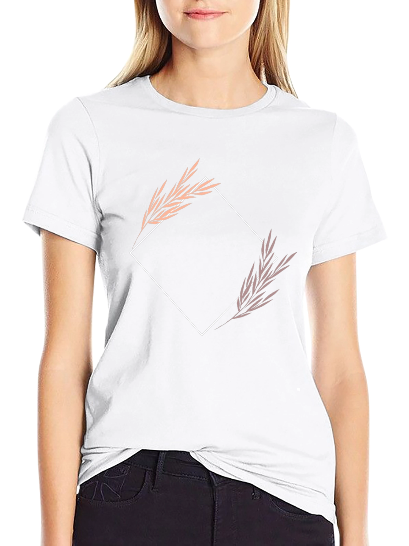 Modern Botanical Graphic Tee - Black