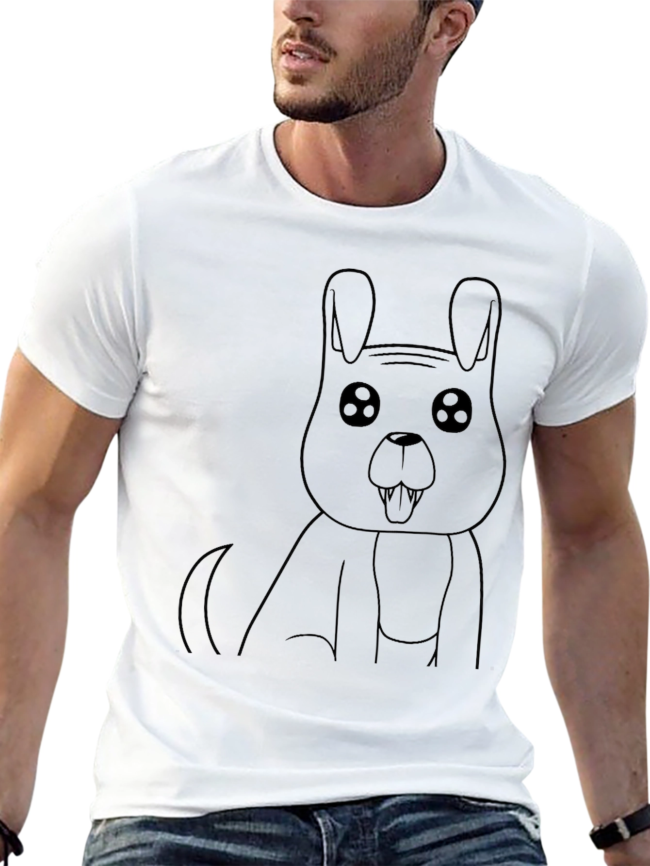 Cute Dog Graphic Black T-Shirt