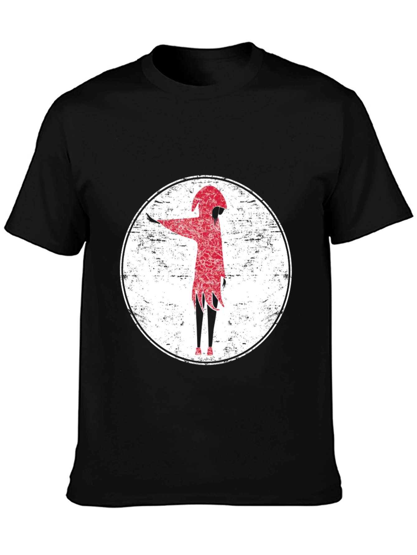 Red Figure Graphic Tee - Grunge Style