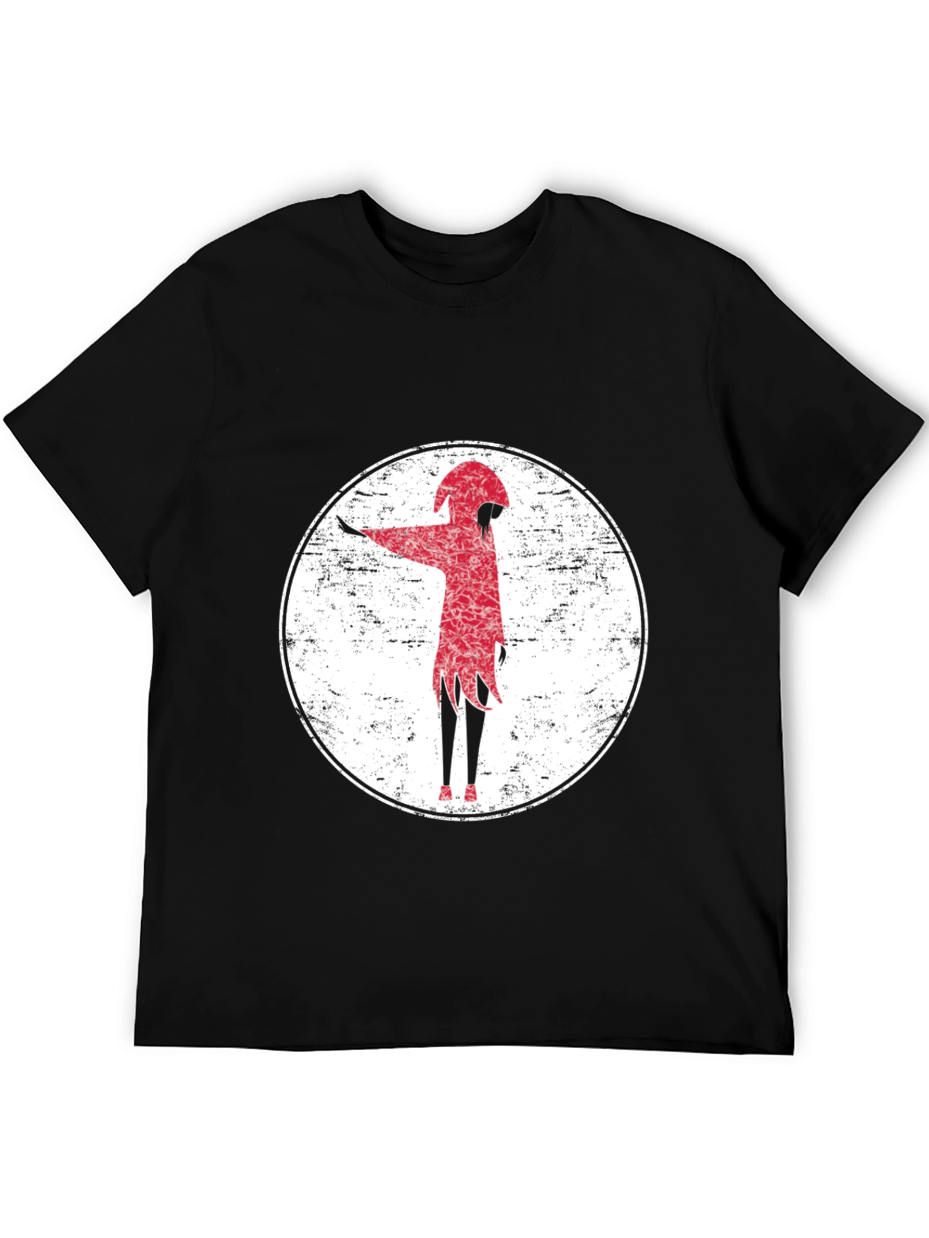 Red Figure Graphic Tee - Grunge Style