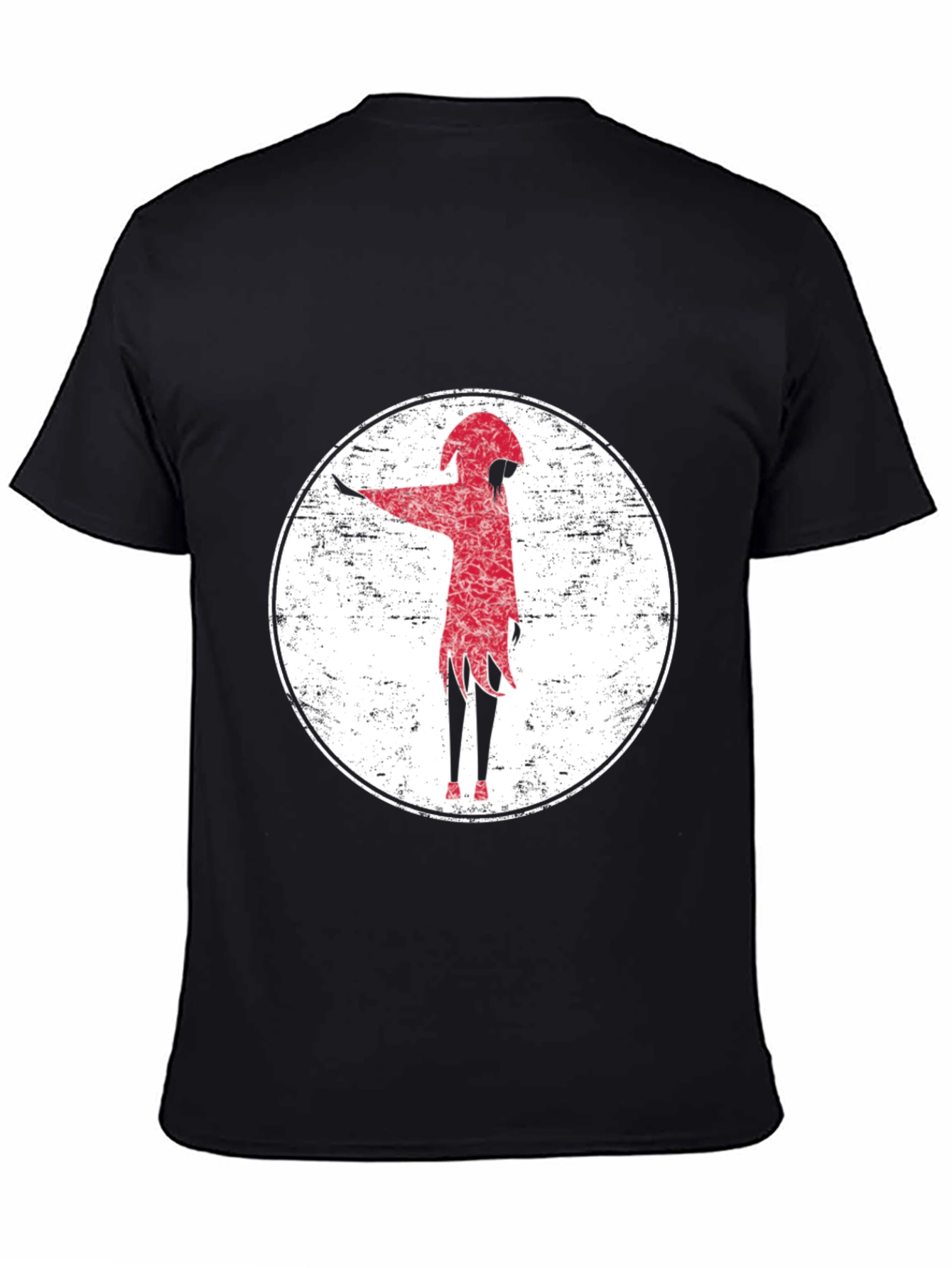 Red Figure Graphic Tee - Grunge Style