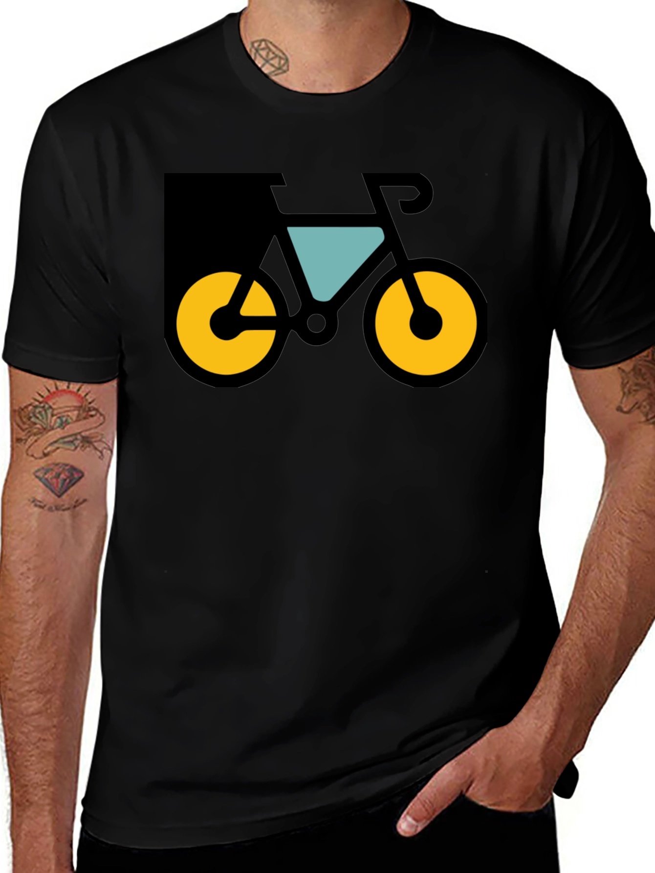 Modern Bicycle Graphic Tee - Black