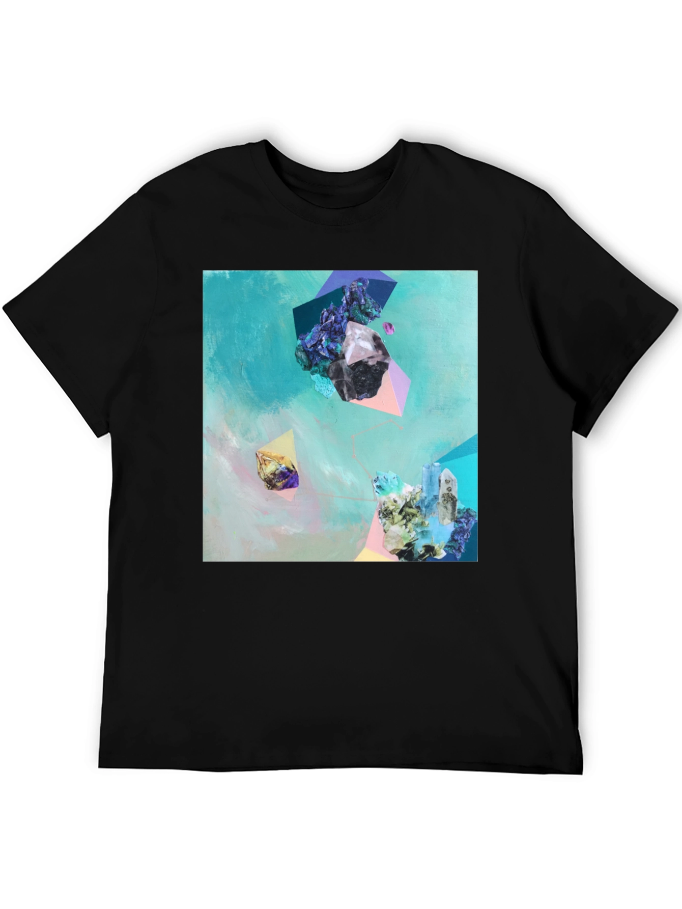 Abstract Crystal Art Black T-Shirt