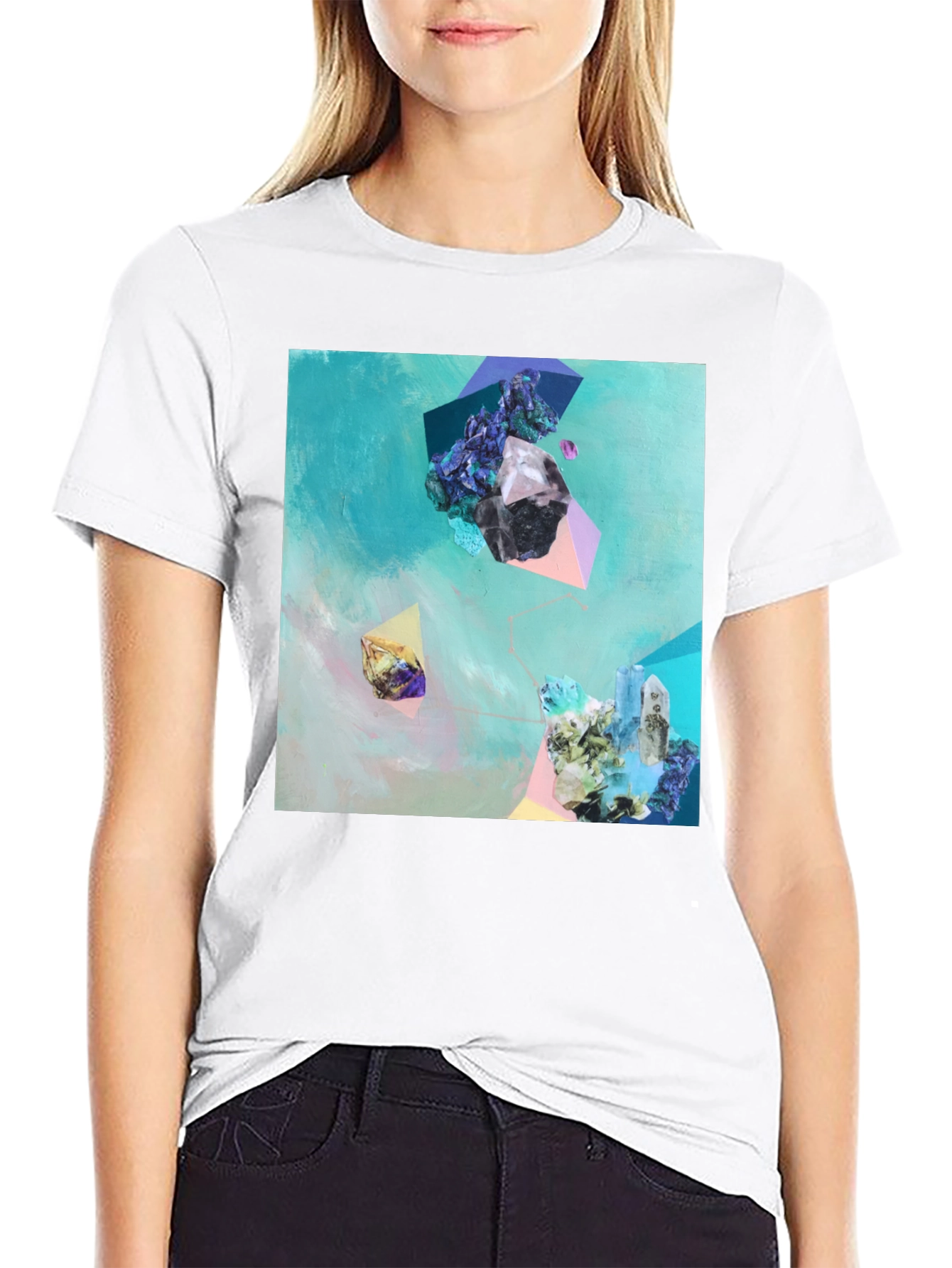 Abstract Crystal Art Black T-Shirt