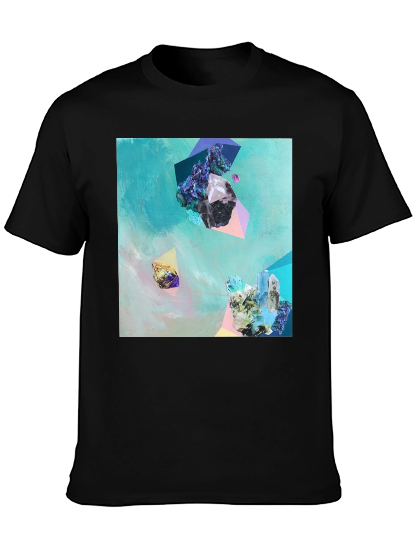 Abstract Crystal Art Black T-Shirt
