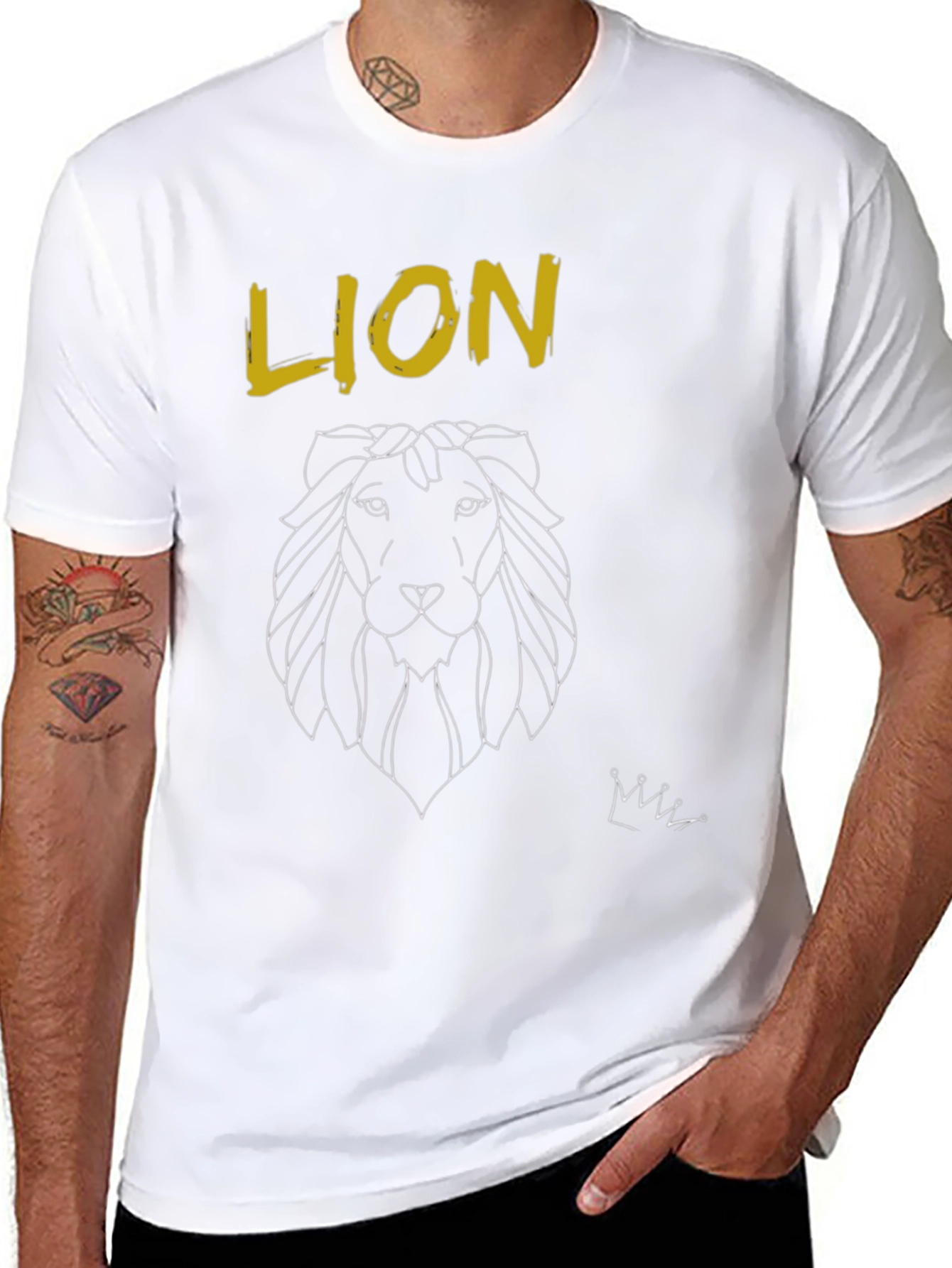 Lion Graphic Print T-Shirt - Stylish Mens Tee