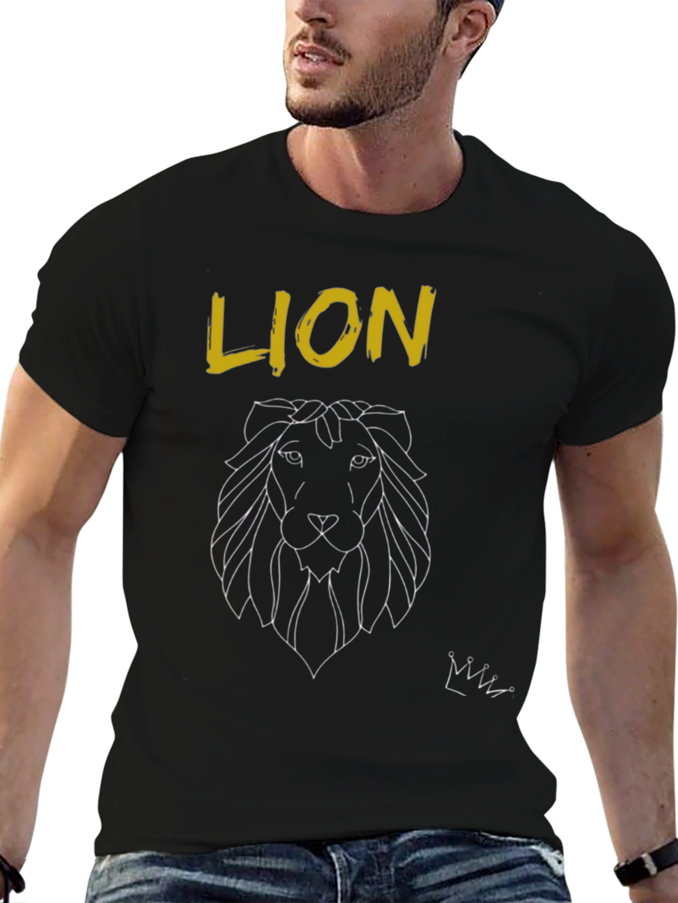Lion Graphic Print T-Shirt - Stylish Mens Tee