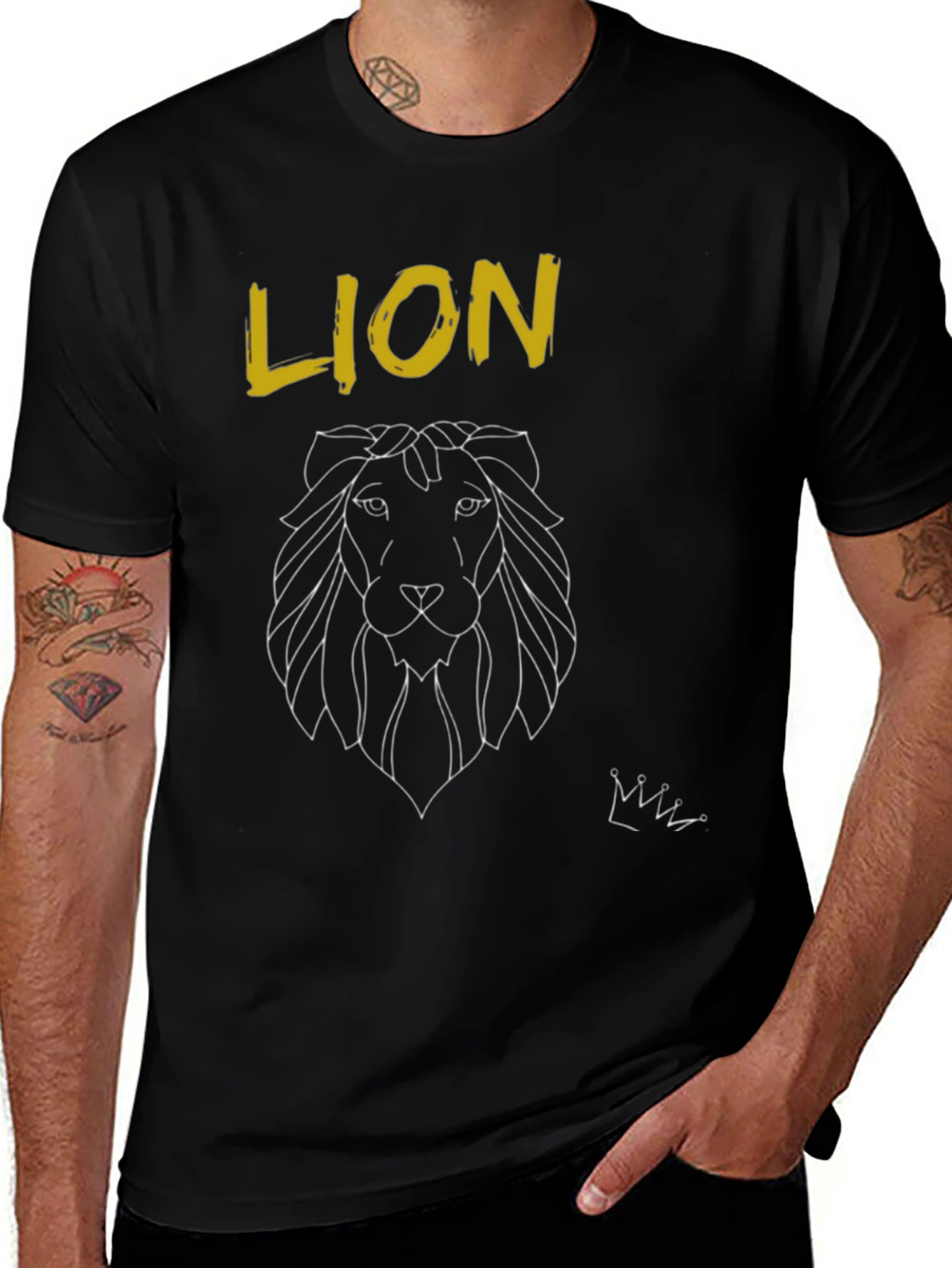 Lion Graphic Print T-Shirt - Stylish Mens Tee