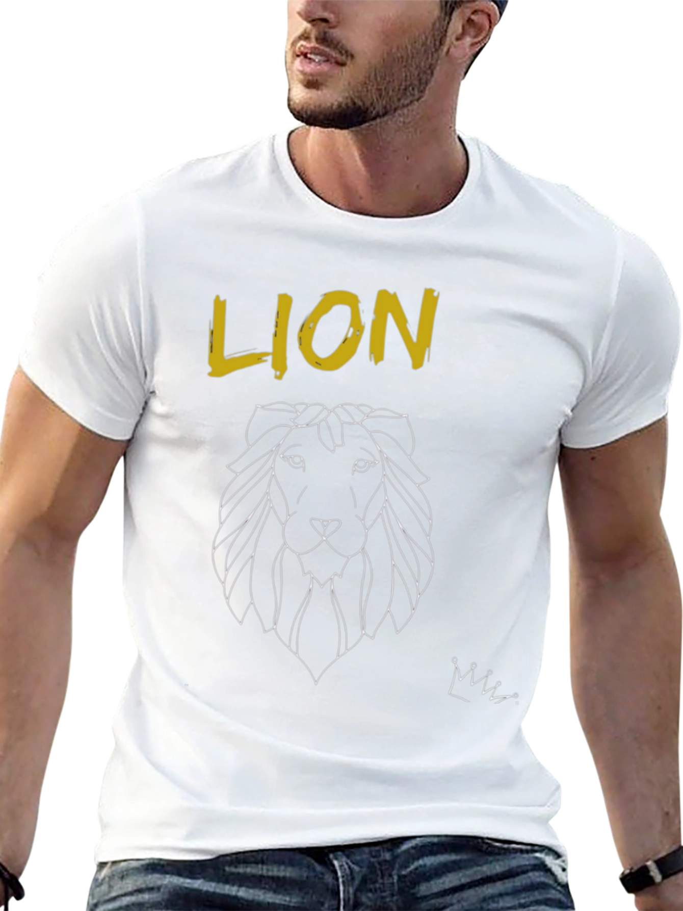 Lion Graphic Print T-Shirt - Stylish Mens Tee