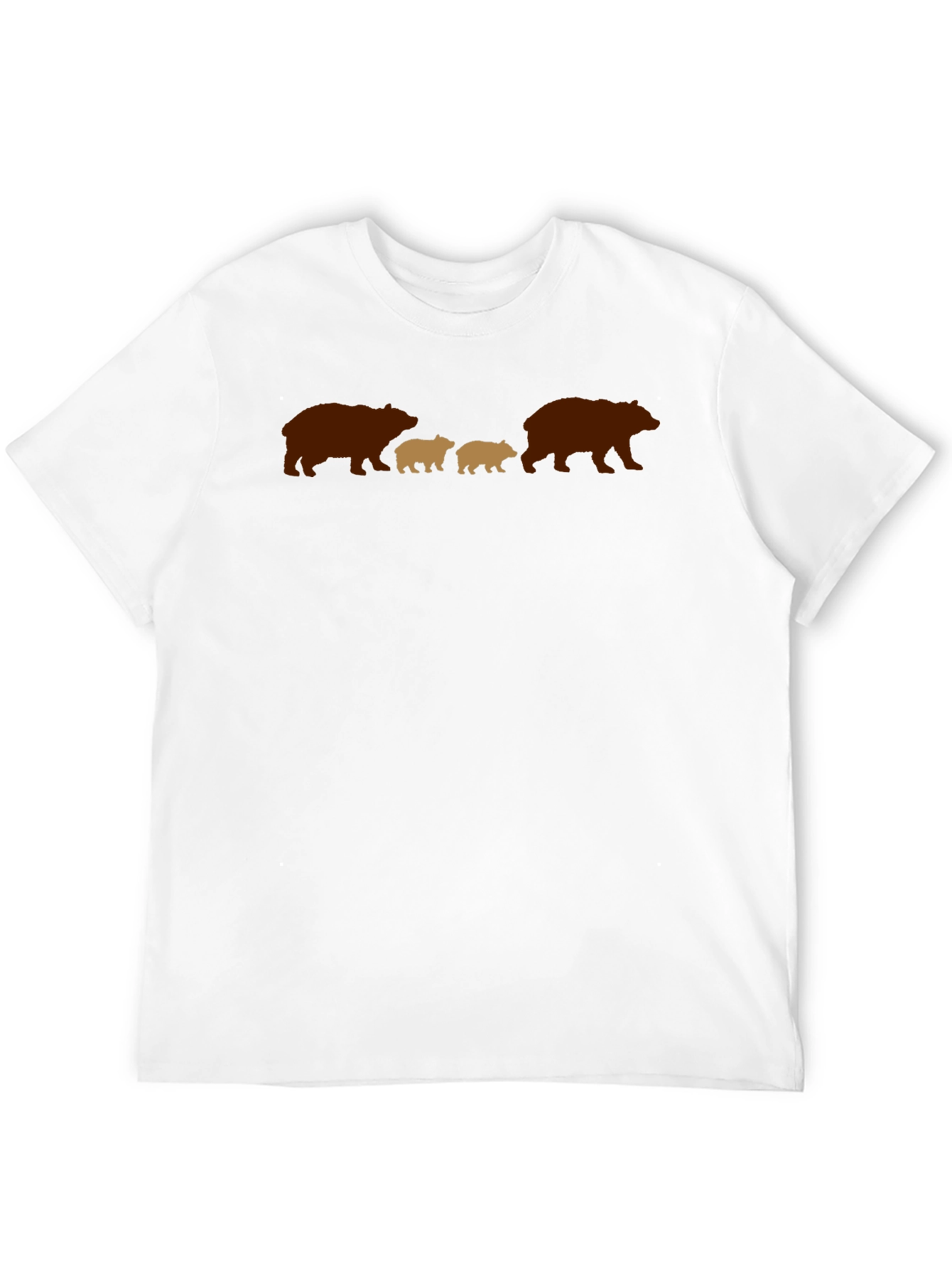 Bear Family Graphic Tee - Black Casual Shirt