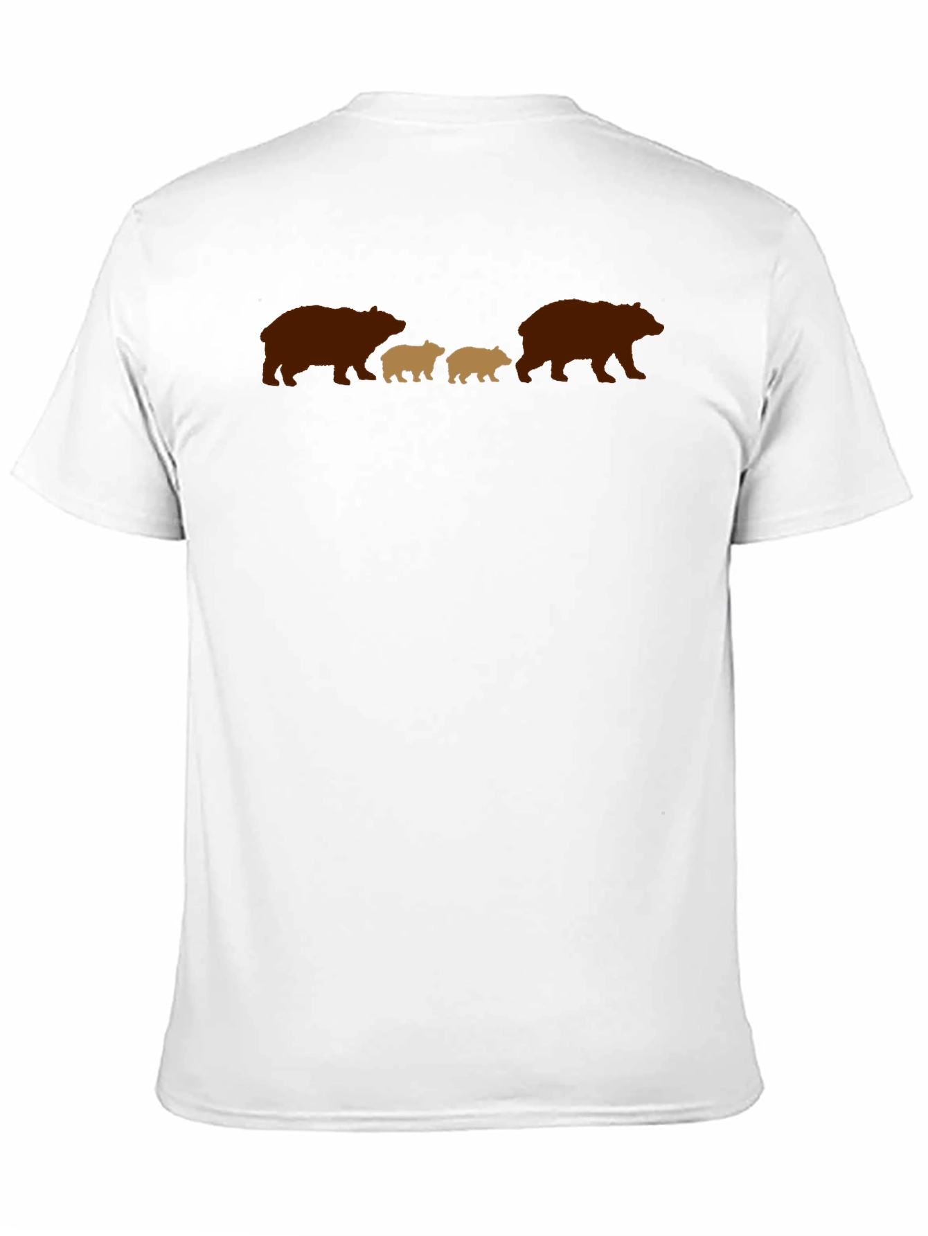 Bear Family Graphic Tee - Black Casual Shirt