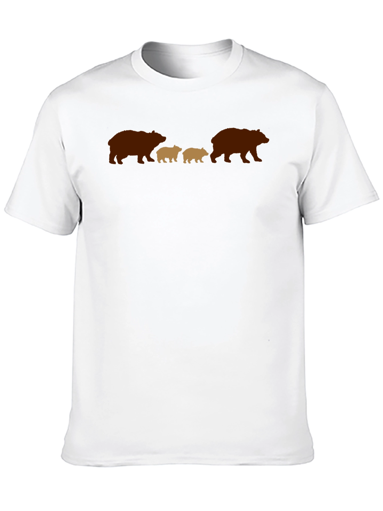 Bear Family Graphic Tee - Black Casual Shirt