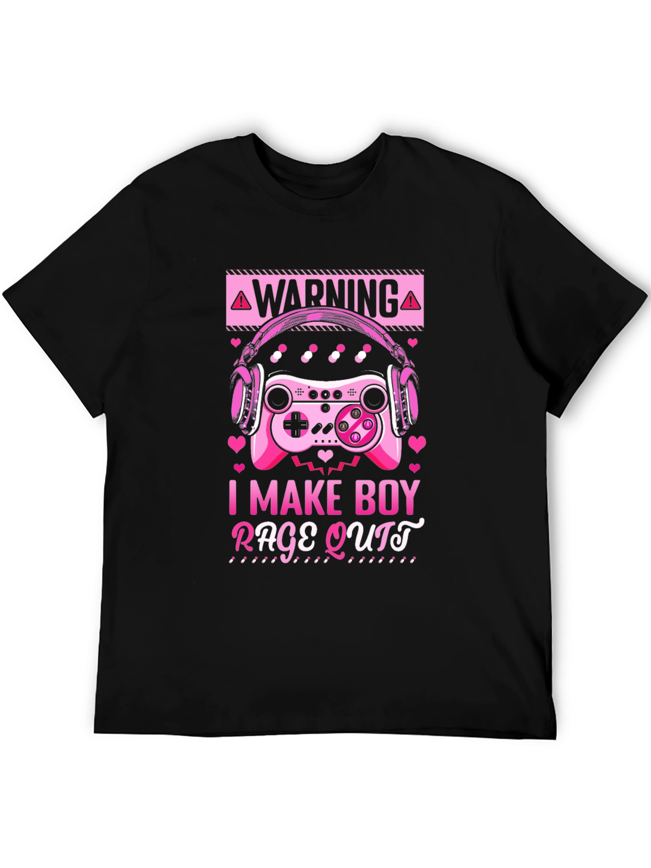 Gamer Girl I Make Boy Rage Quit Black T-Shirt