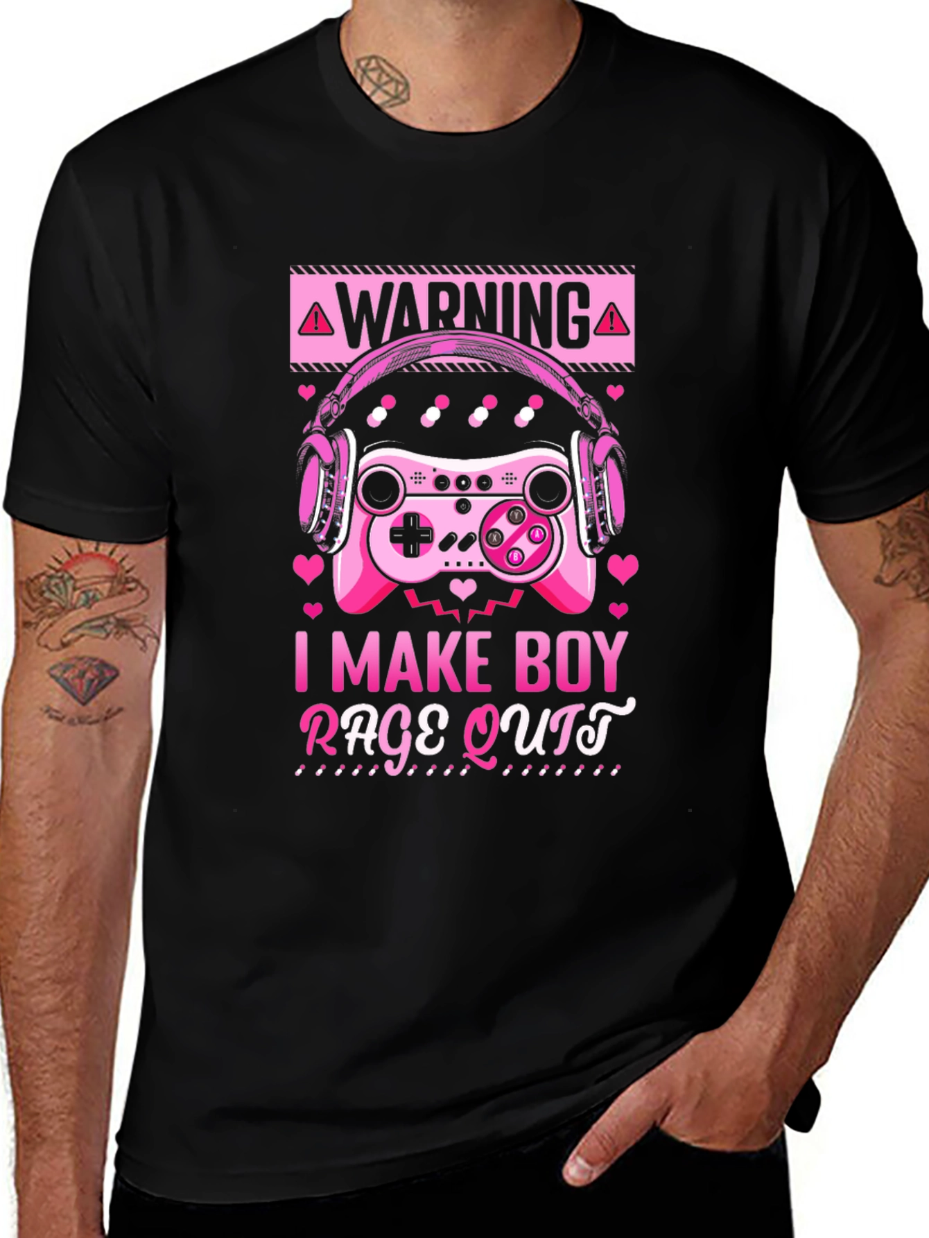Gamer Girl I Make Boy Rage Quit Black T-Shirt